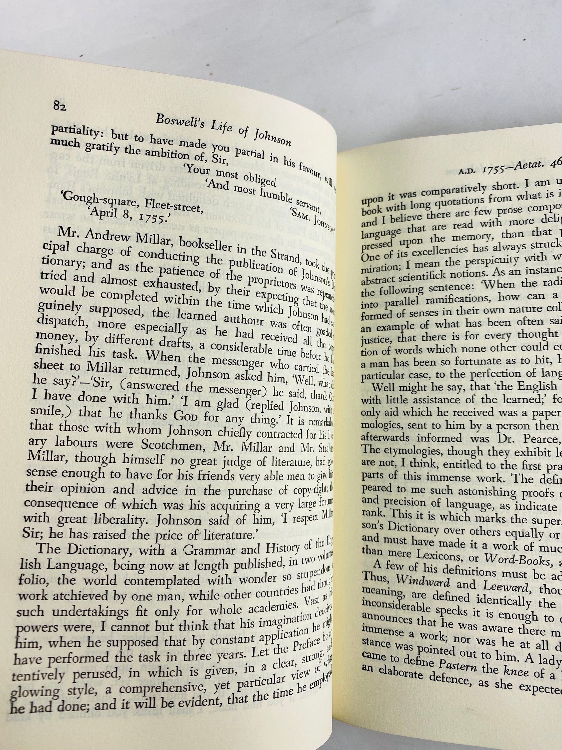 1952 Samuel Johnson biography by James Boswell vintage book, the first biography of its kind about the dictionary author