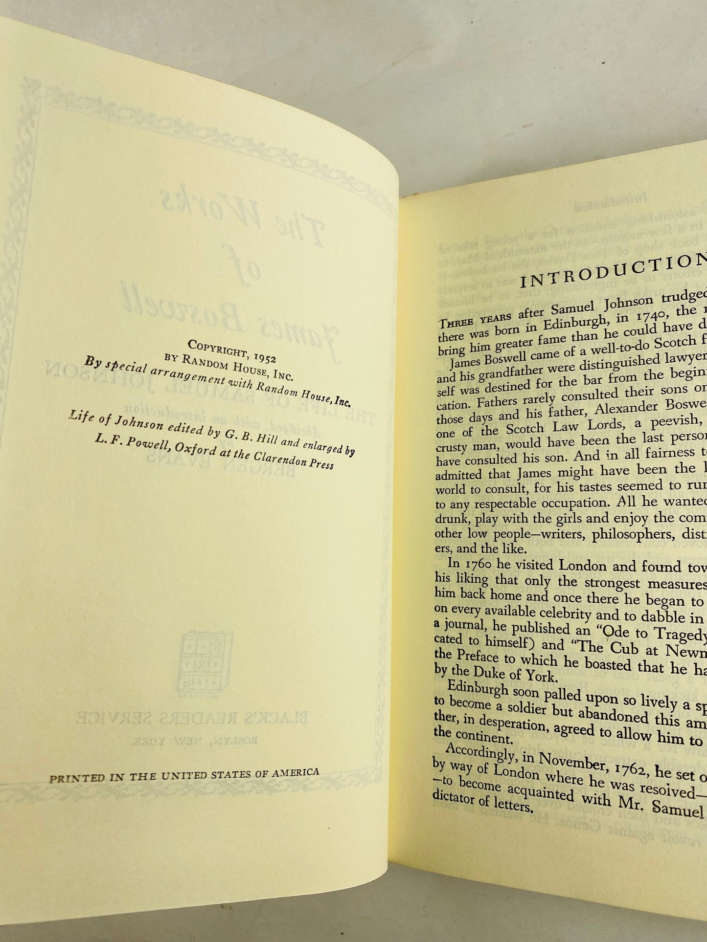 1952 Samuel Johnson biography by James Boswell vintage book, the first biography of its kind about the dictionary author