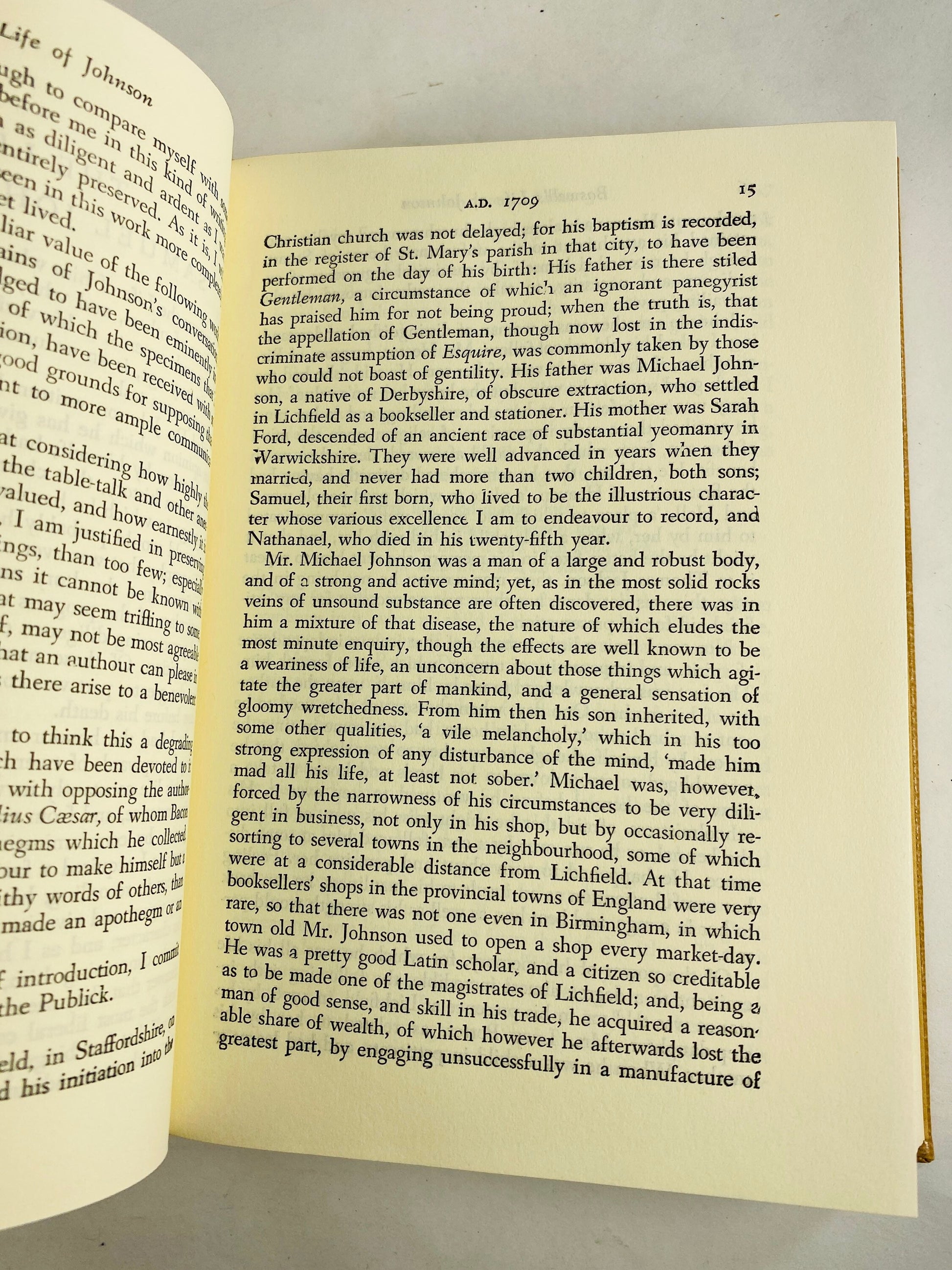 1952 Samuel Johnson biography by James Boswell vintage book, the first biography of its kind about the dictionary author