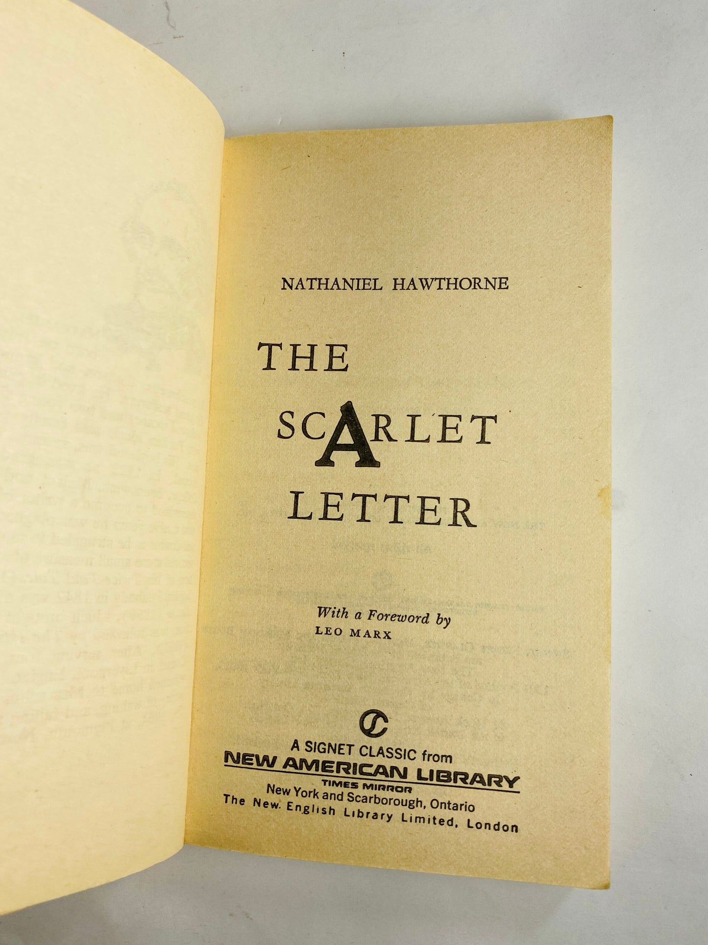 1966 Scarlet Letter by Nathaniel Hawthorne Vintage Signet paperback book home bookshelf decor