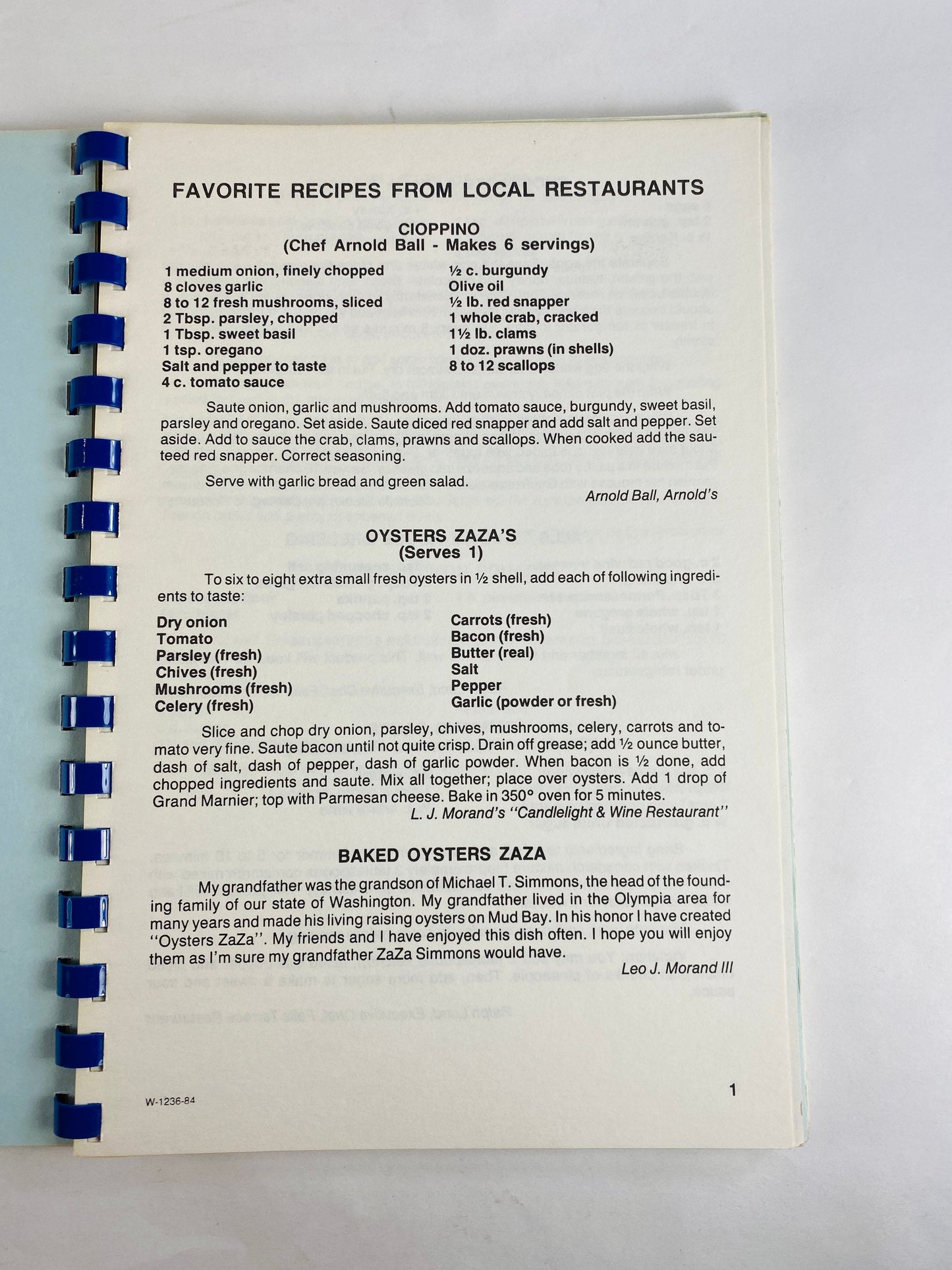 Beary Wonderful Cookbook Vintage Seattle Washington Orthopedic Hospital selection of recipes & restaurant favorites circa 1984 Cooperpoint