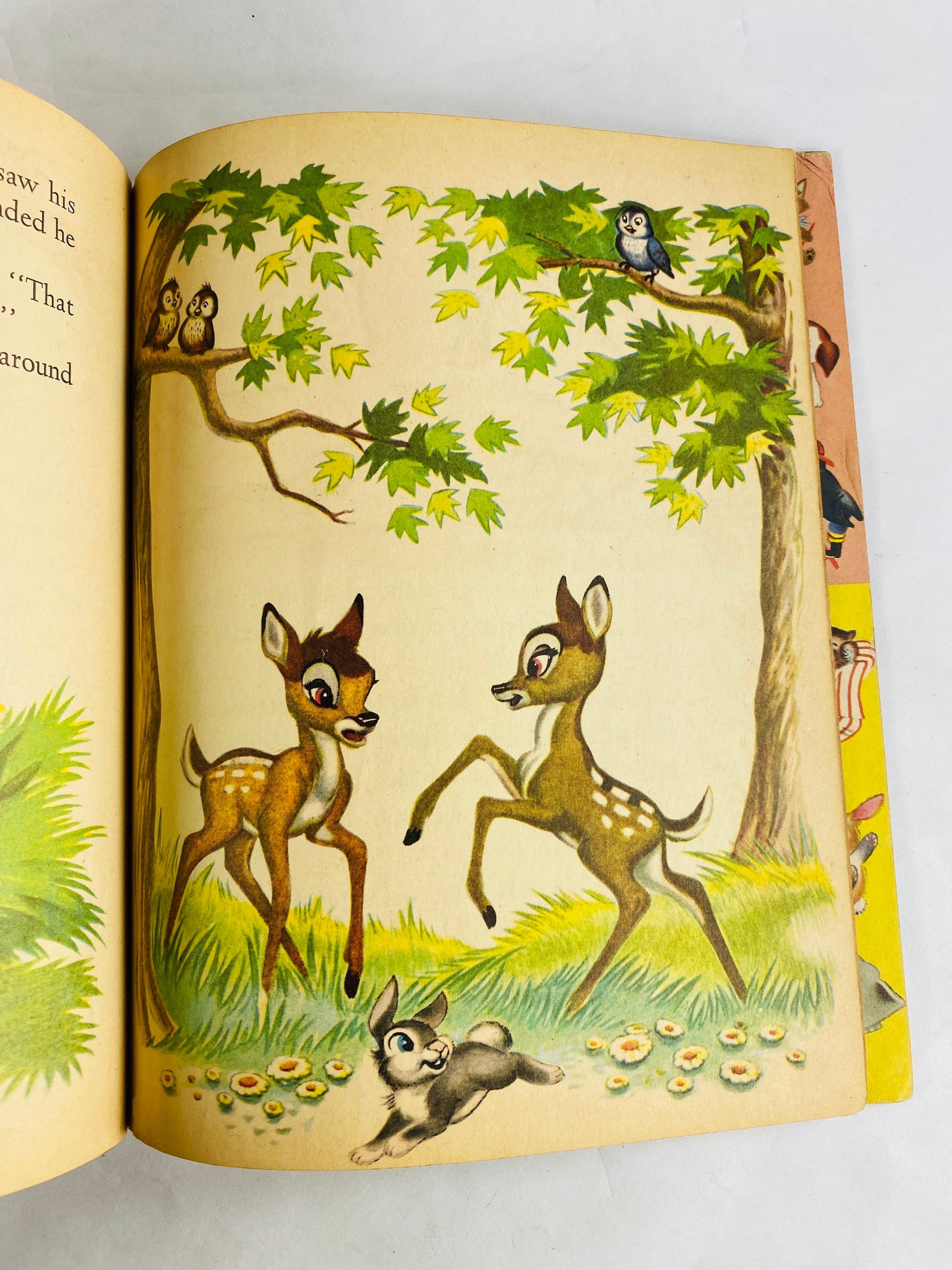 Bambi vintage Walt Disney Little Golden Book circa 1948 EARLY PRINTING. Collectible children's book nursery decor Multicolor back cover