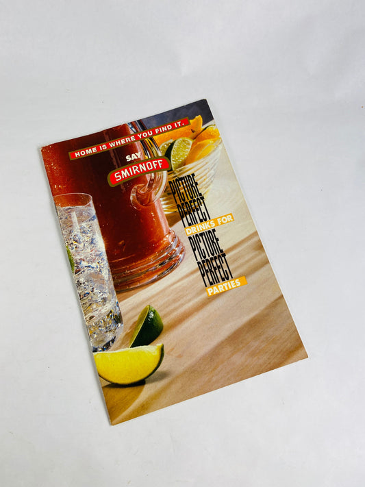 Smirnoff Party Book Vintage home bartender booklet RARE vodka Collectible circa 1992 House warming gift Father's Day batending