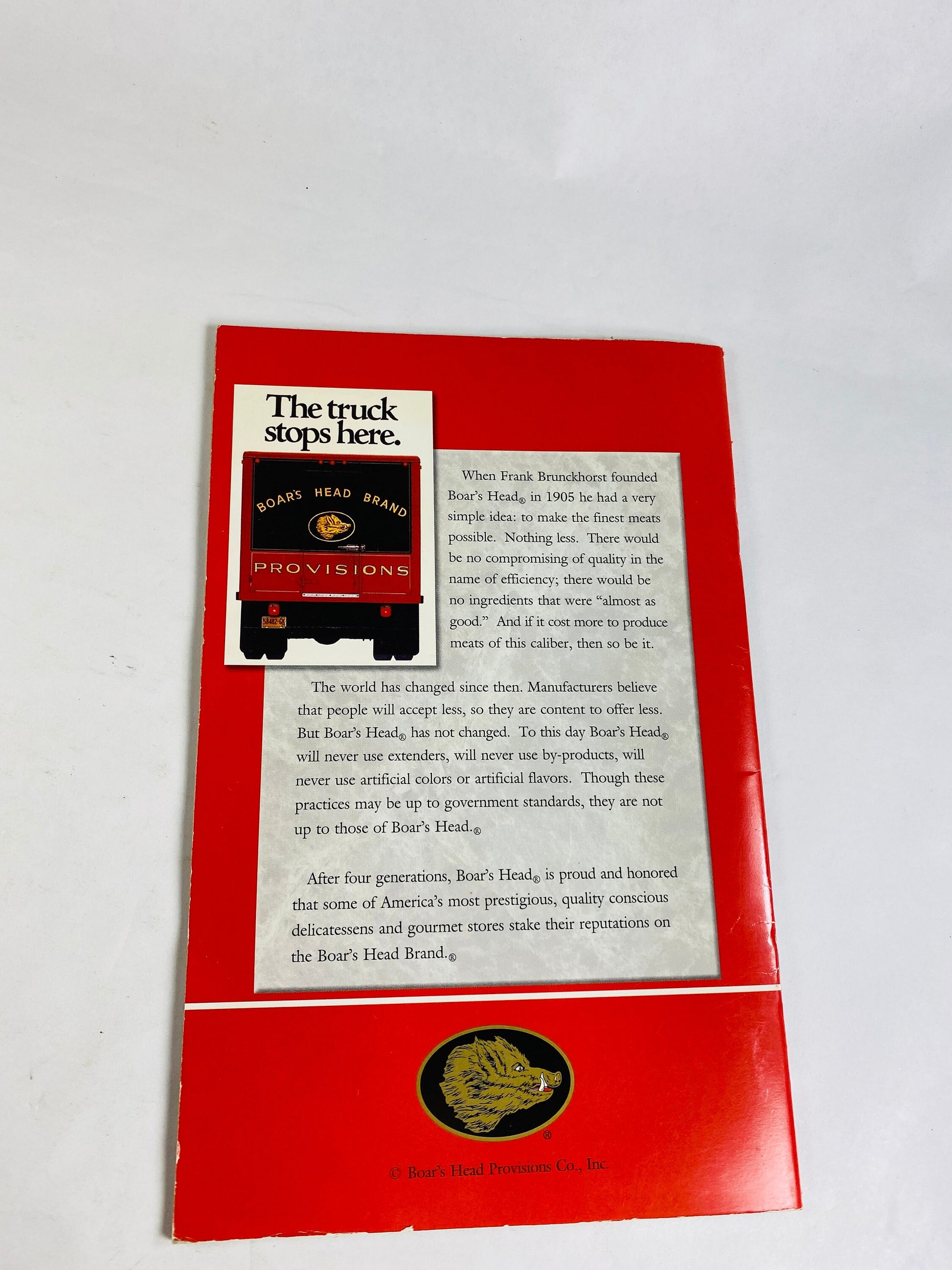 Boar's Head Vintage booklet of recipes Retro lunch meat cookbook circa 1999 Appetizers sandwiches Salads Entrees Reuben Stuffed Mushrooms