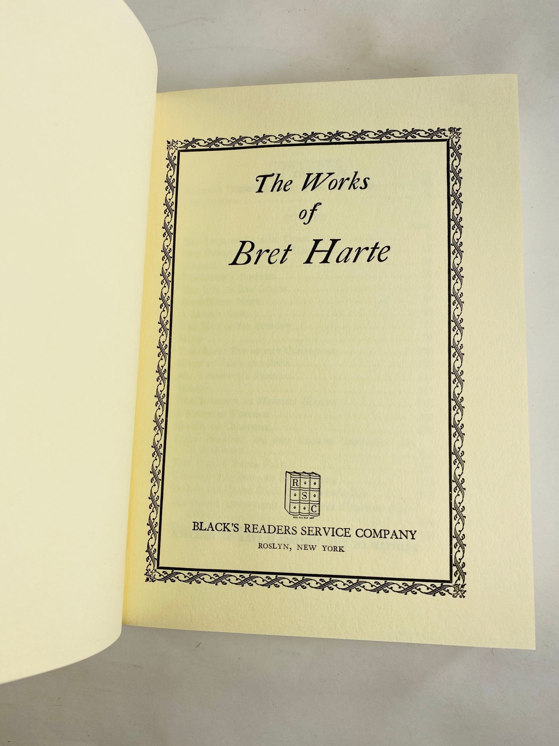 Bret Harte vintage book of short stories & poems about miners, gamblers, and other California Gold Rush figures. Beige gold decor