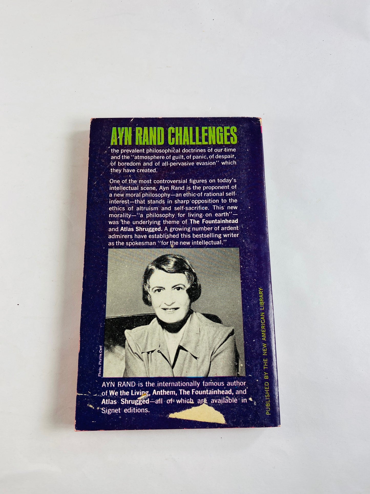 Ayn Rand For the New Intellectual vintage Signet paperback book circa 1964 Objectivism novel by the author of Atlas Shrugged