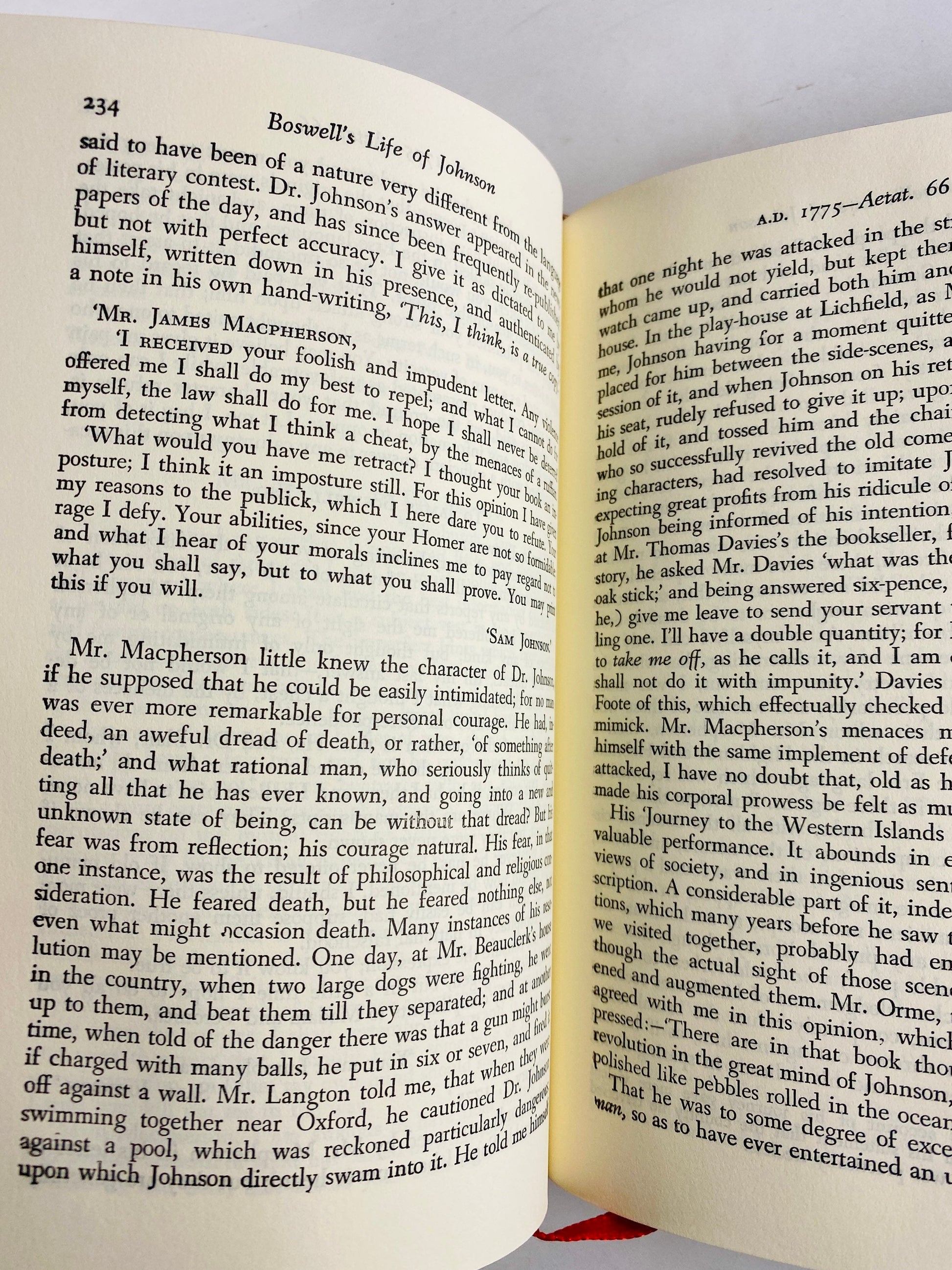 1952 Samuel Johnson biography by James Boswell vintage book, the first biography of its kind about the dictionary author