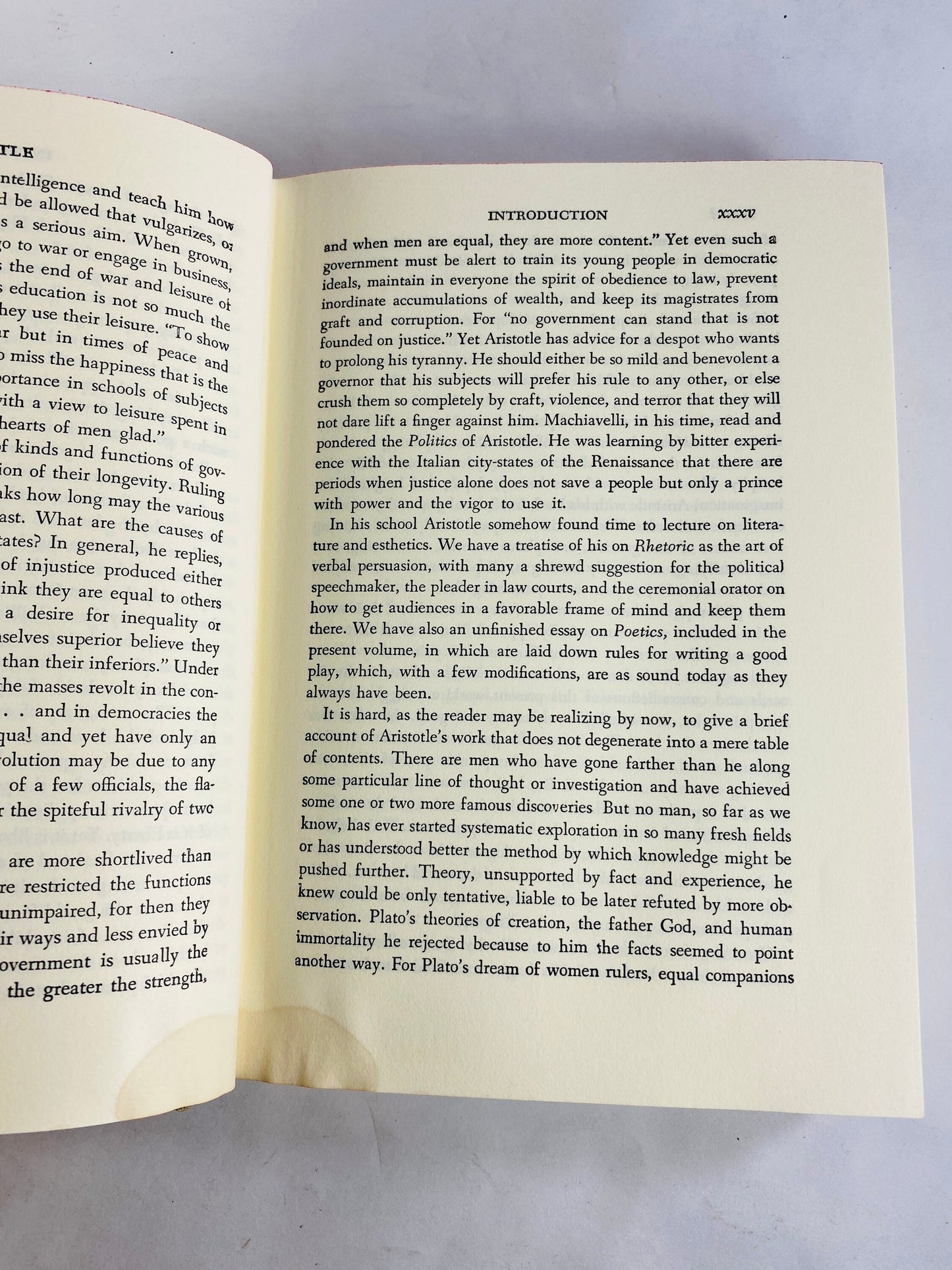 Aristotle circa 1943 Gray cloth covered vintage book. Nicomachean Ethics and Poetics Physics Metaphysics and Politics. POOR Condition