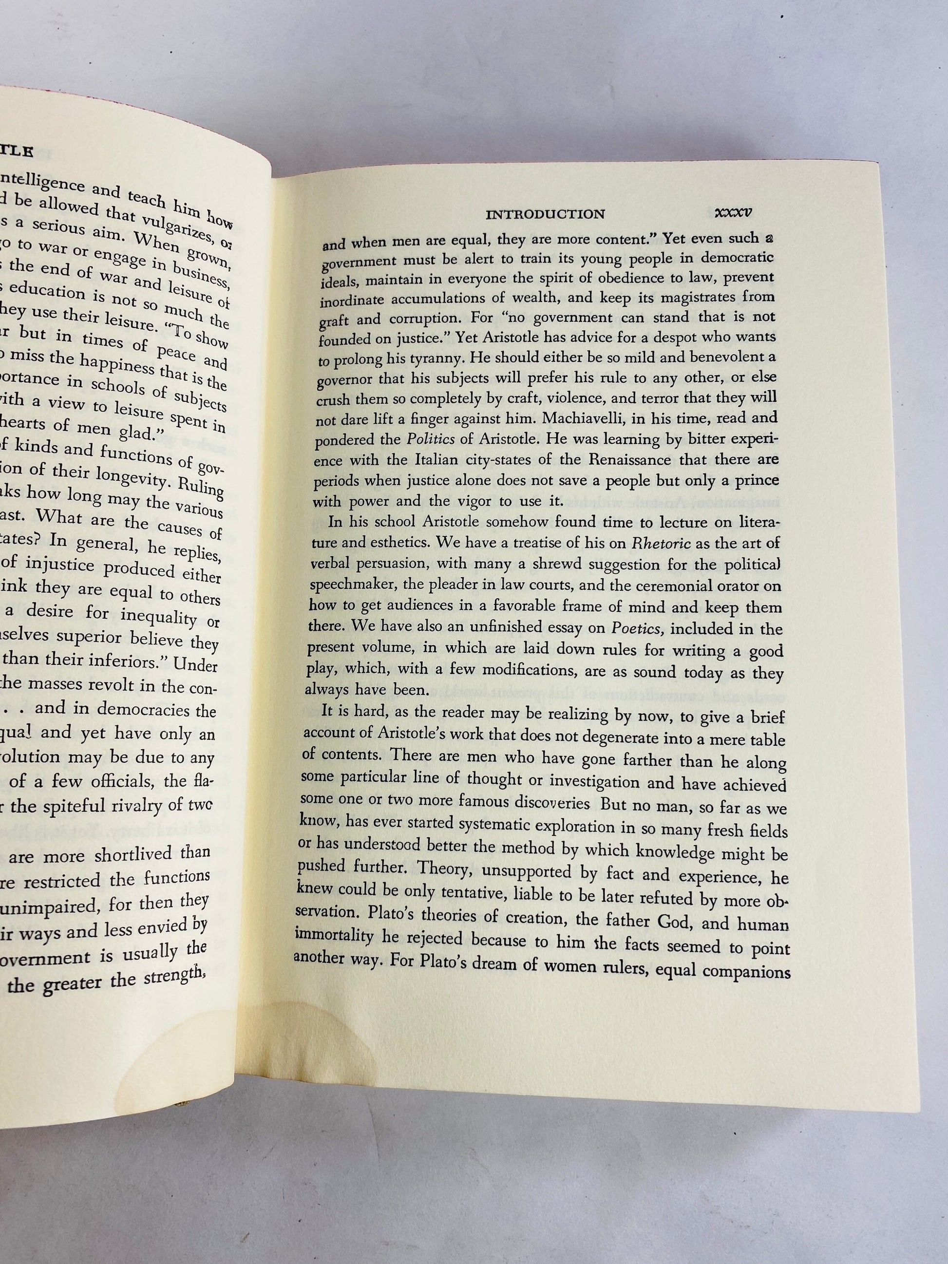 Aristotle circa 1943 Gray cloth covered vintage book. Nicomachean Ethics and Poetics Physics Metaphysics and Politics. POOR Condition