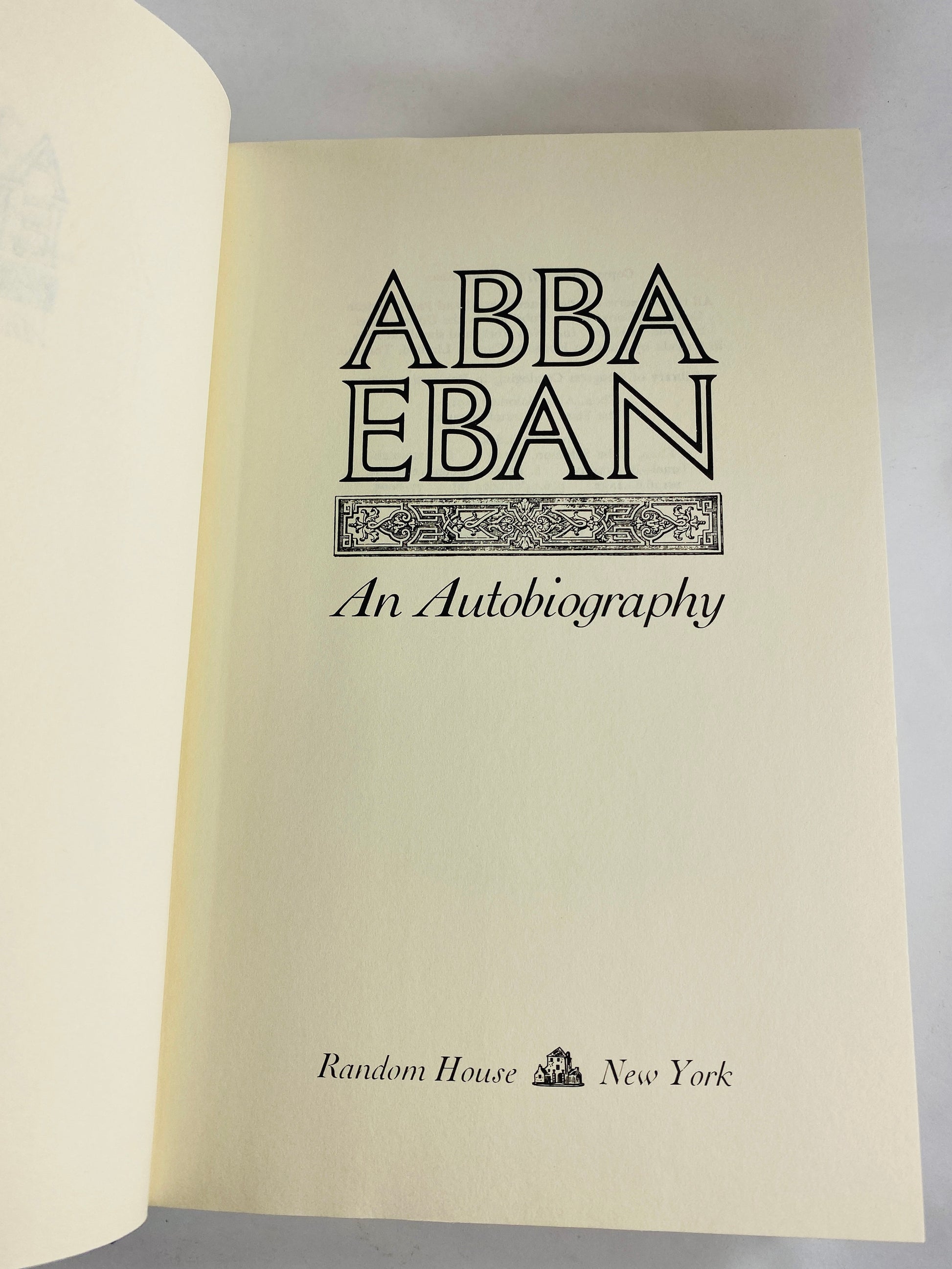 Abba Eban biography EARLY PRINTING vintage book circa 1977 about this Deputy Prime Minister of Israel Jewish gift Home bookshelf blue decor