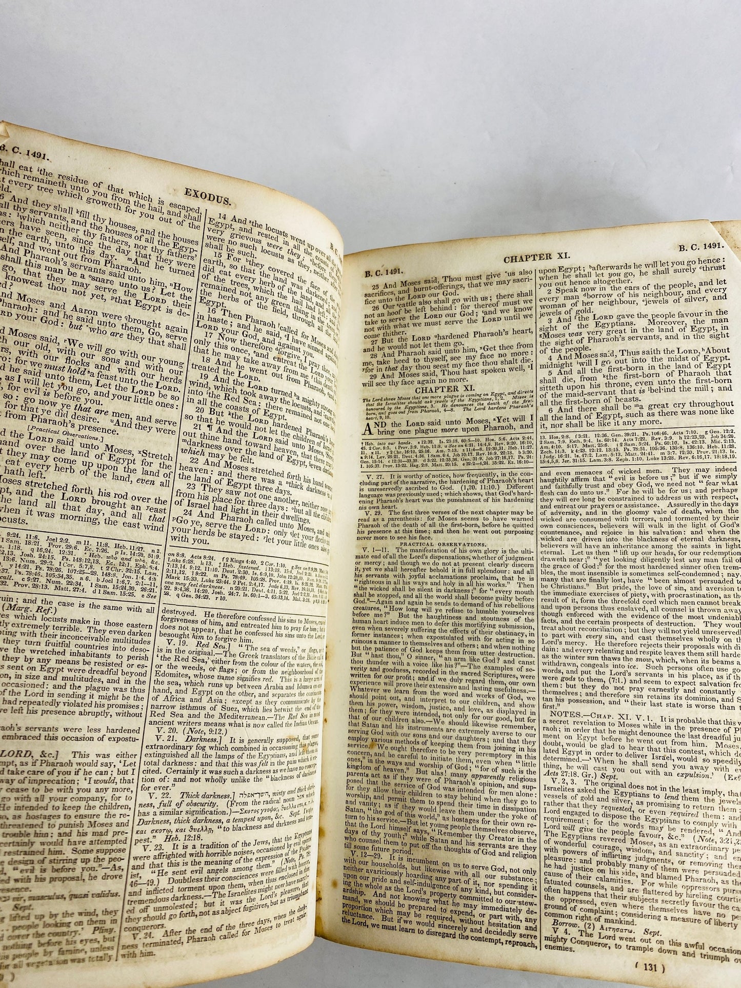 1848 Holy Bible vol 1 New York Thomas Scott John Brown Scotland church minister Haddington Church Worn leather cover New & Old Testaments