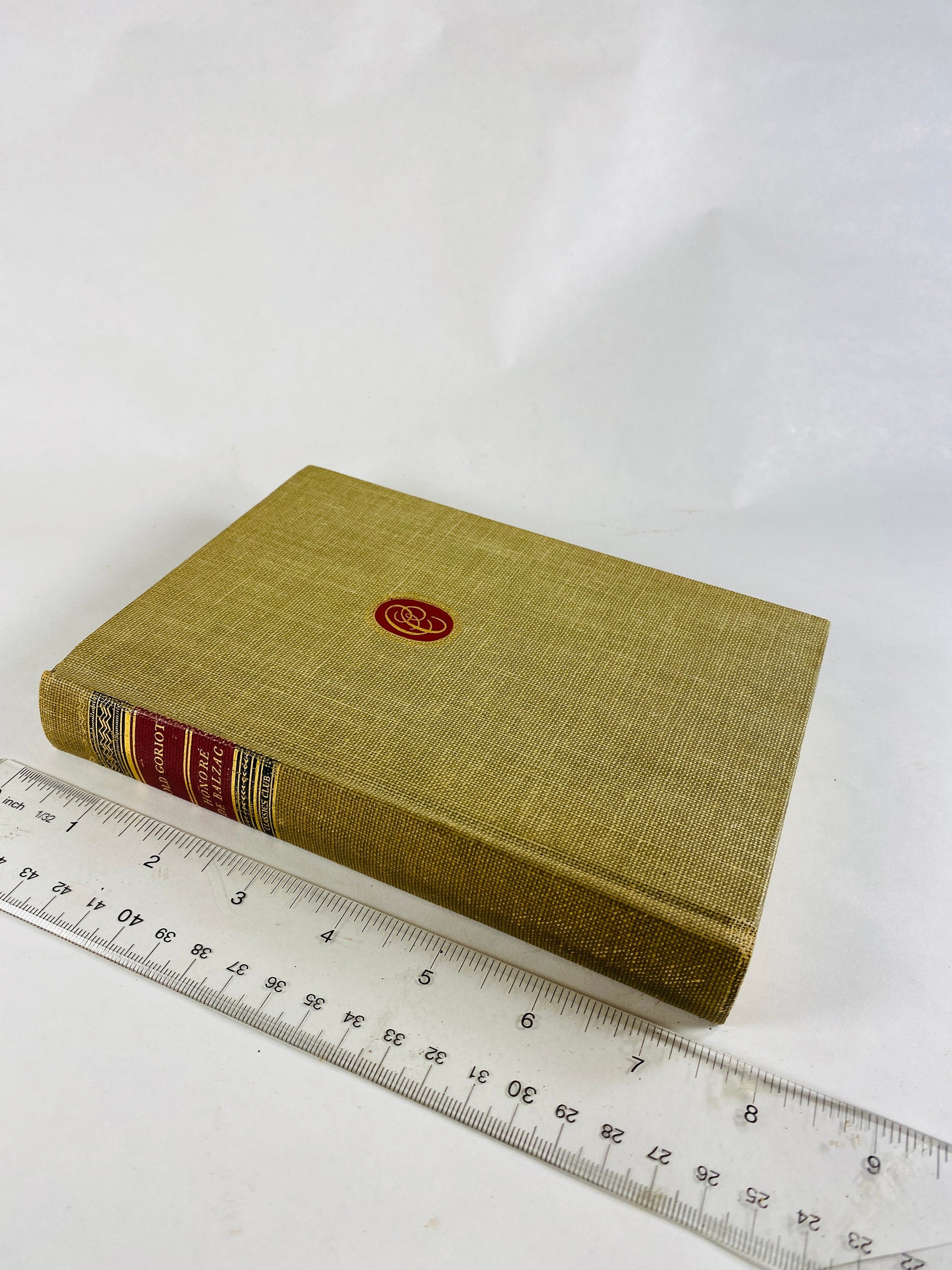 Honoré de Balzac Old Goriot Vintage beige cloth covered book circa 1946. Story of love, money, self-sacrifice, corruption, greed