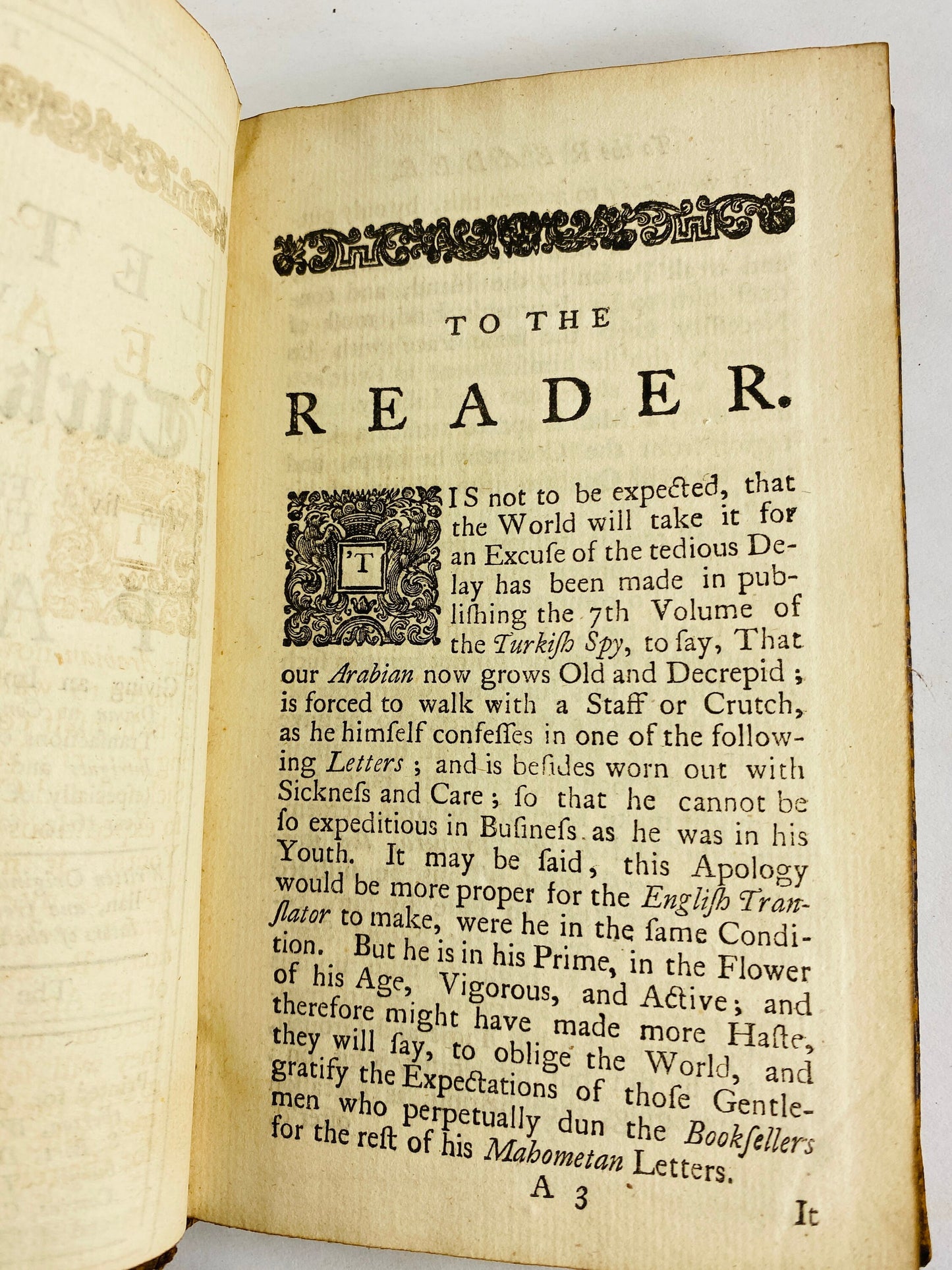 1748 Letters Writ by a Turkish Spy antique book by Giovanni Paolo Marana vintage vol 7 by political refugee to the French court of Louis XIV