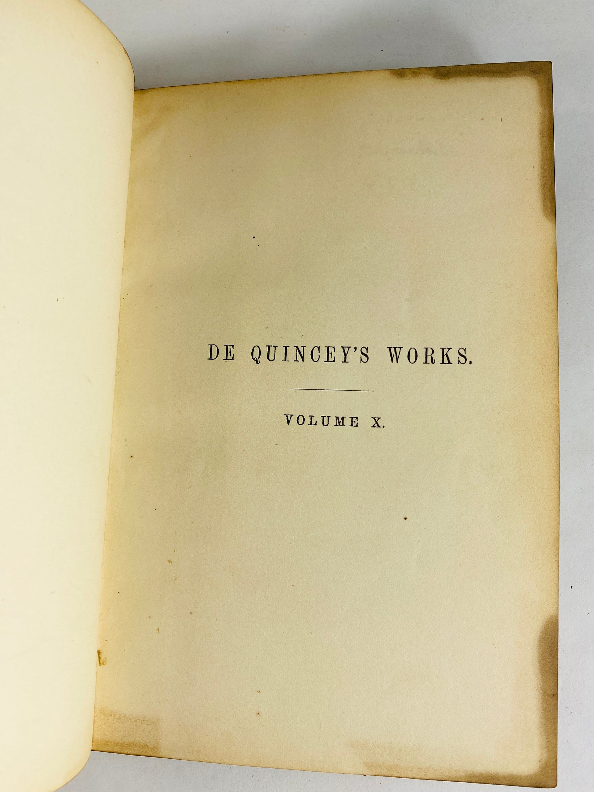 1862 Style And Rhetoric by Thomas De Quincey, author of Confessions of an English Opium-Eater antique book vintage vol X