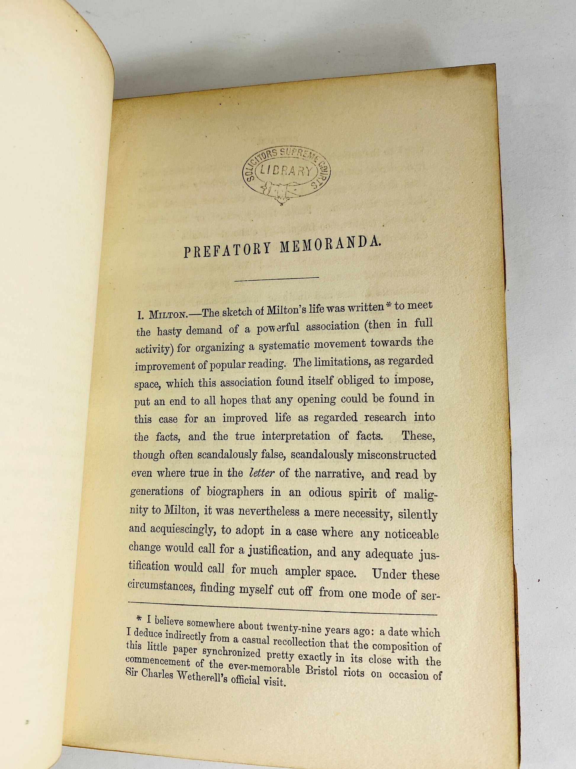 1862 Style And Rhetoric by Thomas De Quincey, author of Confessions of an English Opium-Eater antique book vintage vol X