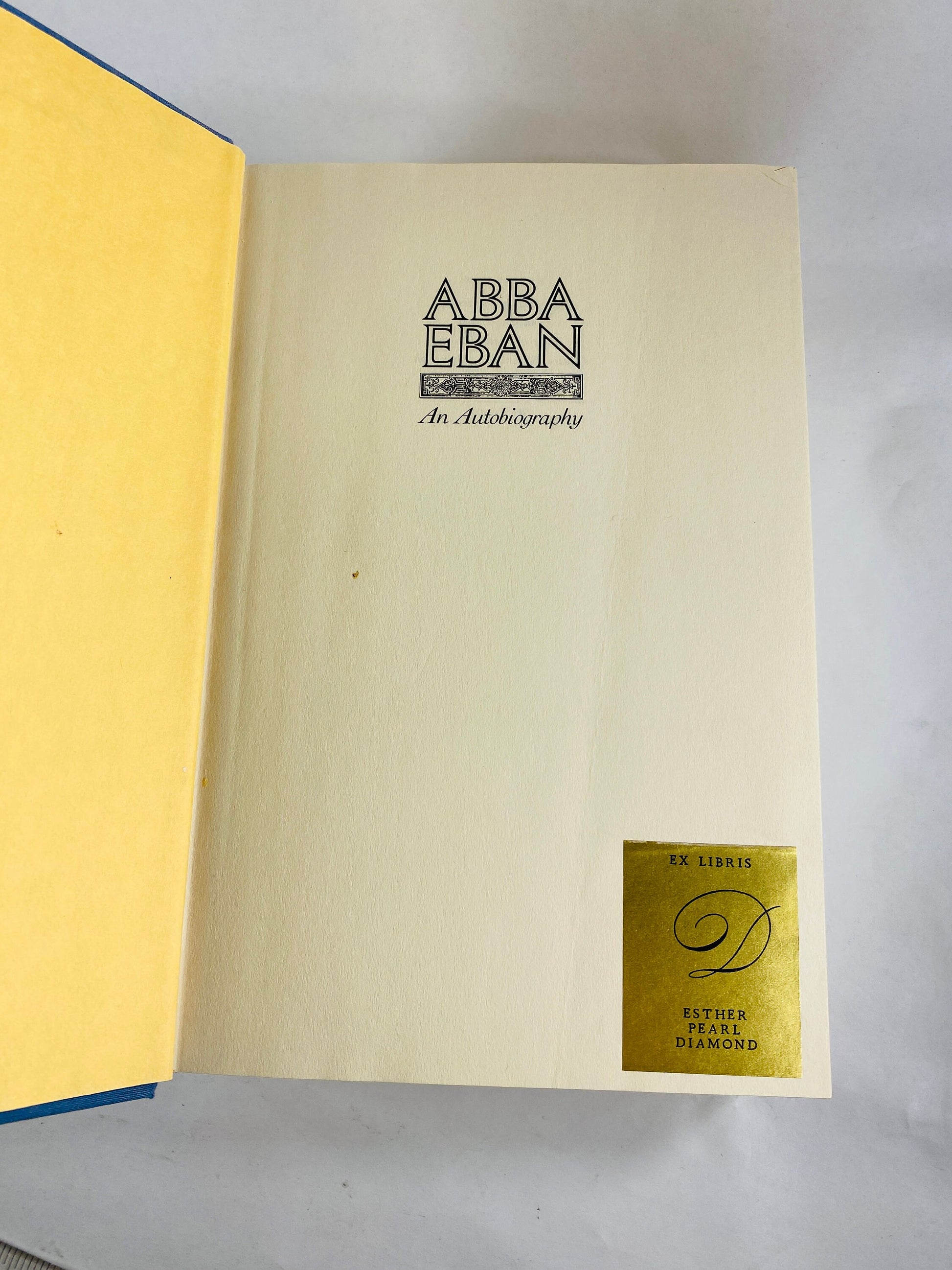 Abba Eban biography EARLY PRINTING vintage book circa 1977. Jewish gift Home bookshelf blue decor