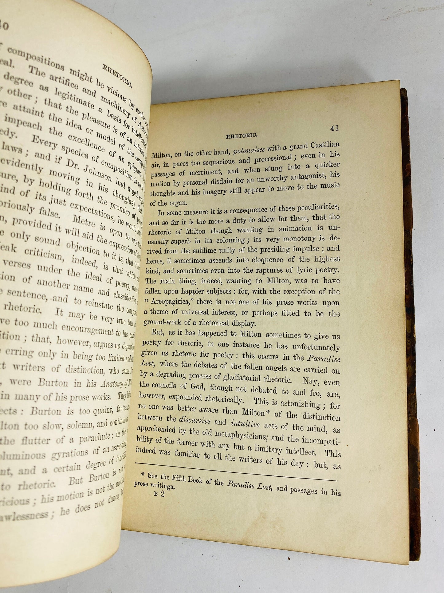 1862 Style And Rhetoric by Thomas De Quincey, author of Confessions of an English Opium-Eater antique book vintage vol X