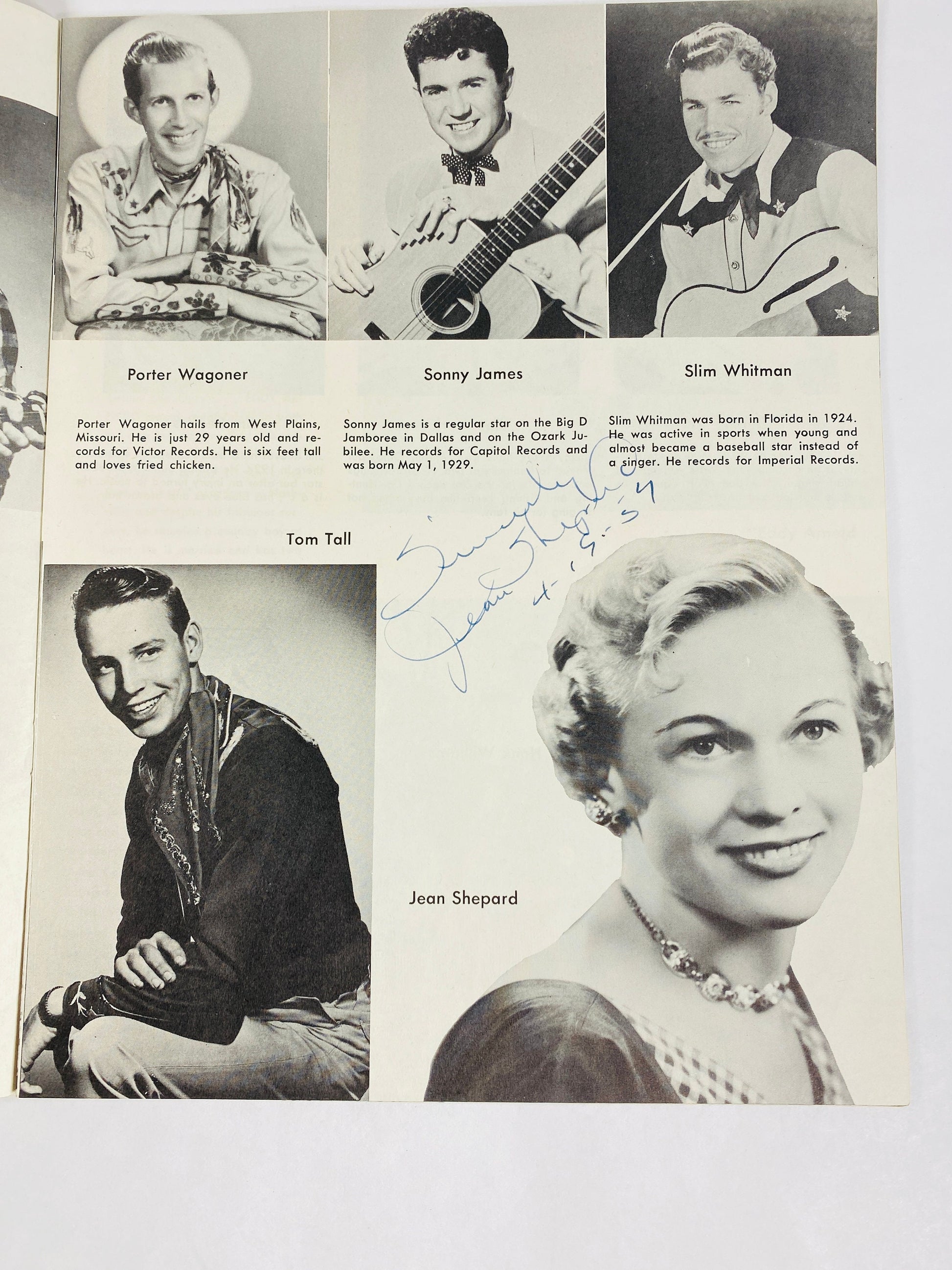 SIGNED Minnie Pearl, Earl White, Jean Shepard and more vintage autographed Country Music Scrapbook circa 1956 One of a kind collector gift!