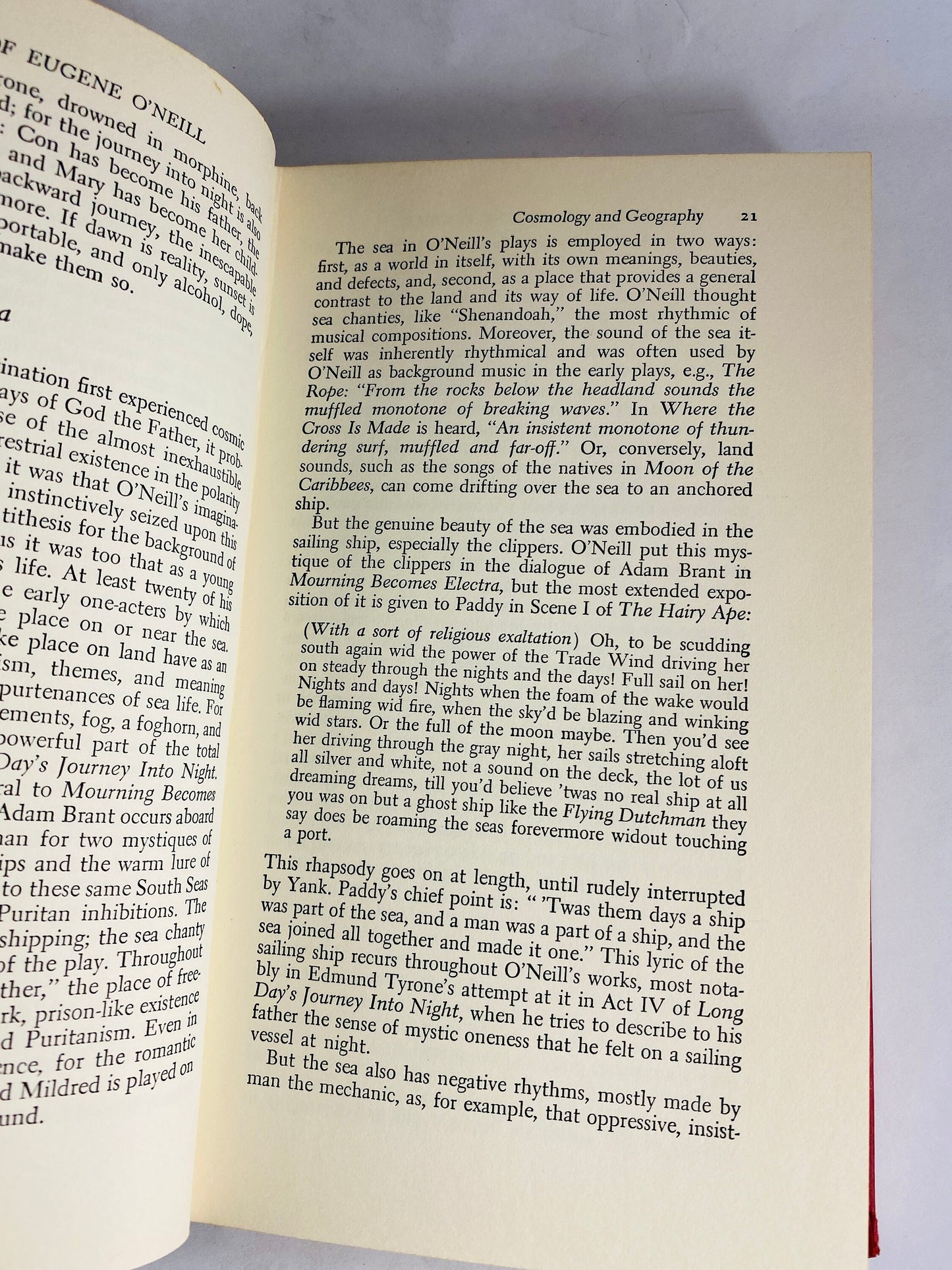 Eugene O'Neill Plays Cosmology & Geography, History, Mankind, The Form vintage book circa 1965 Former library book. Red decor Theatre gift