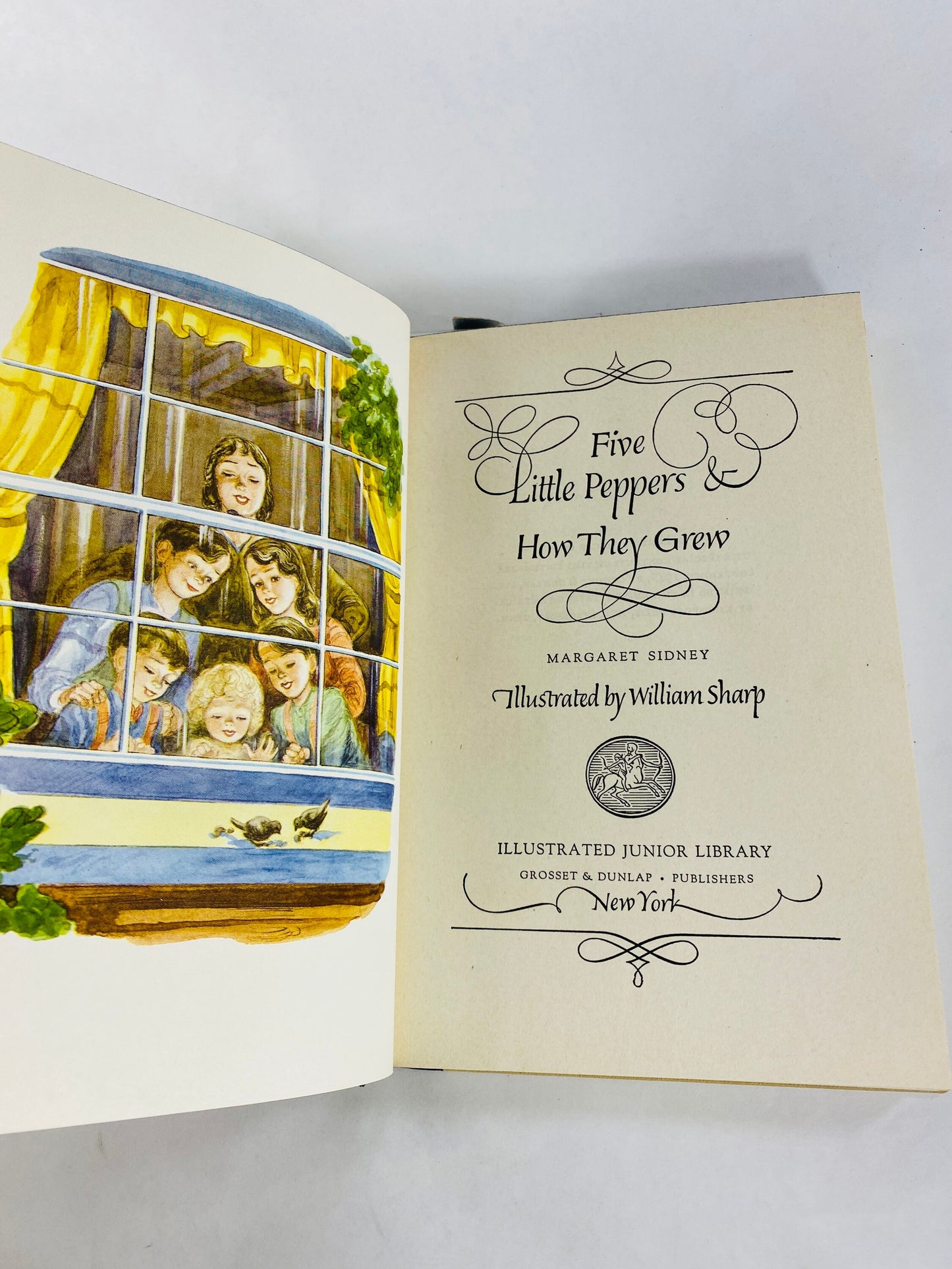 Five Little Peppers Vintage book by Margaret Sidney circa 1948 How They Grew Illustrated Junior Library Grosset & Dunlap William Sharp