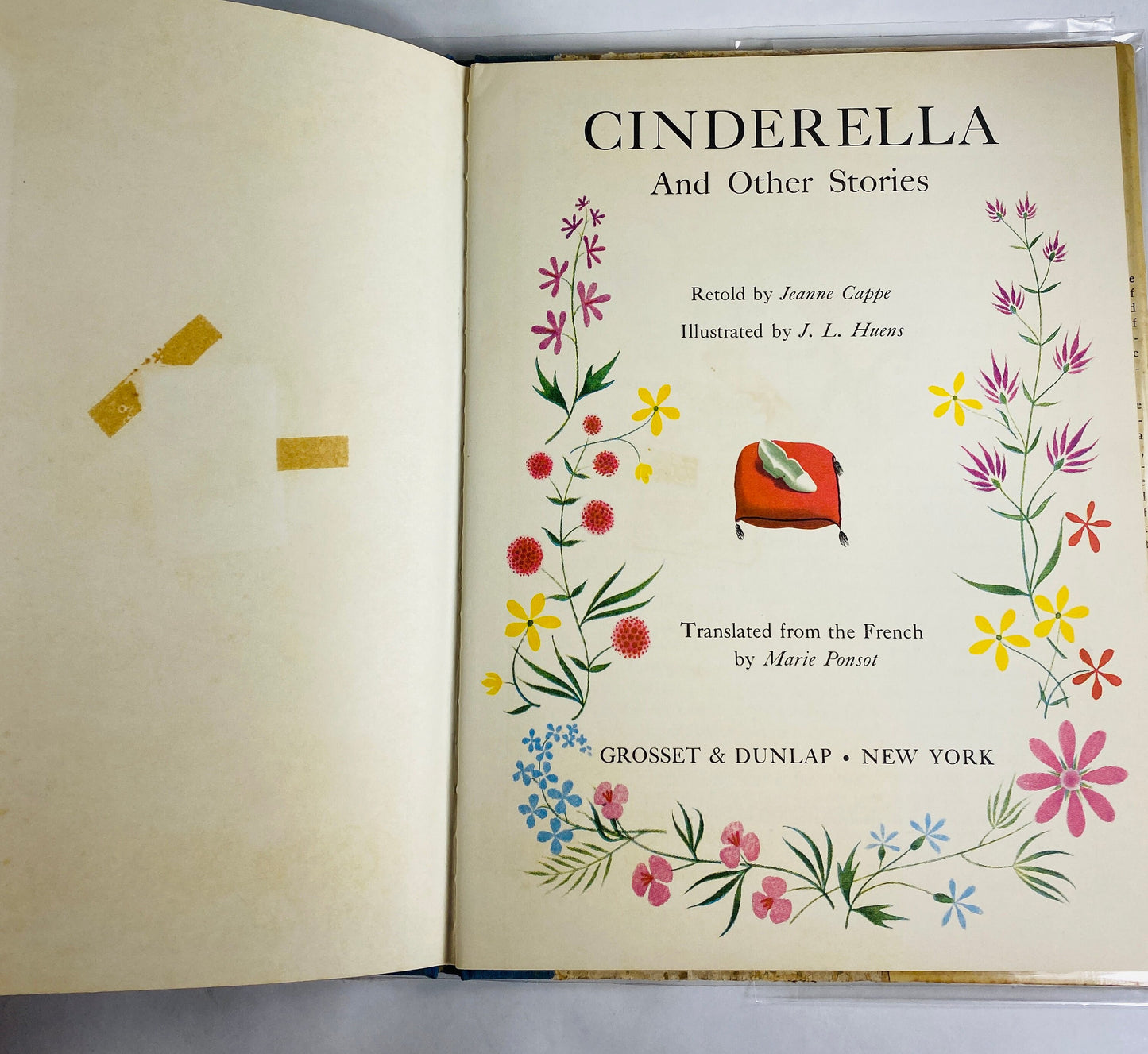 Cinderella OVERSIZED vintage children’s book circa 1957 with dust jacket EARLY PRINTING Cappe Collectible princess nursery decor