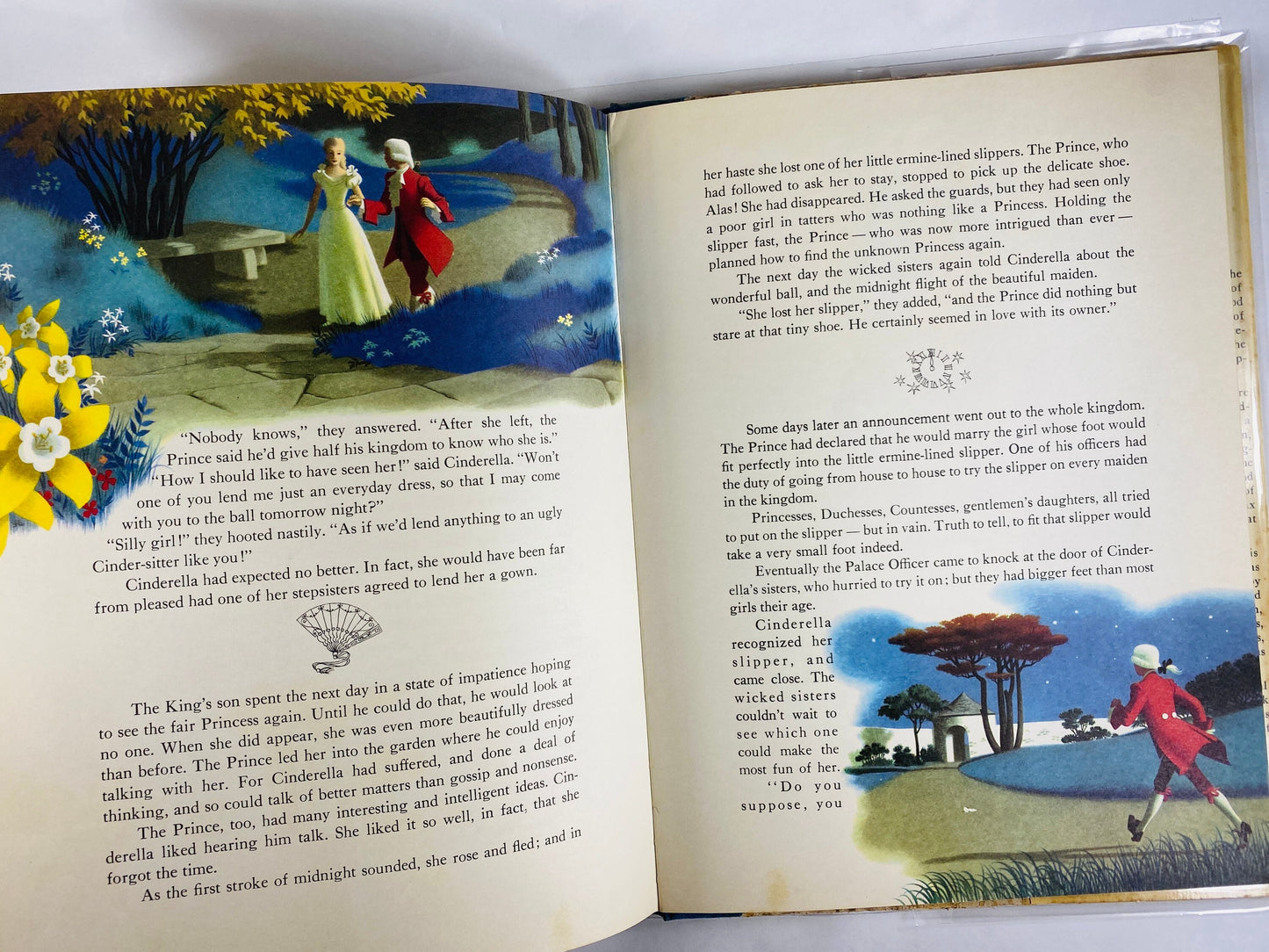 Cinderella OVERSIZED vintage children’s book circa 1957 with dust jacket EARLY PRINTING Cappe Collectible princess nursery decor