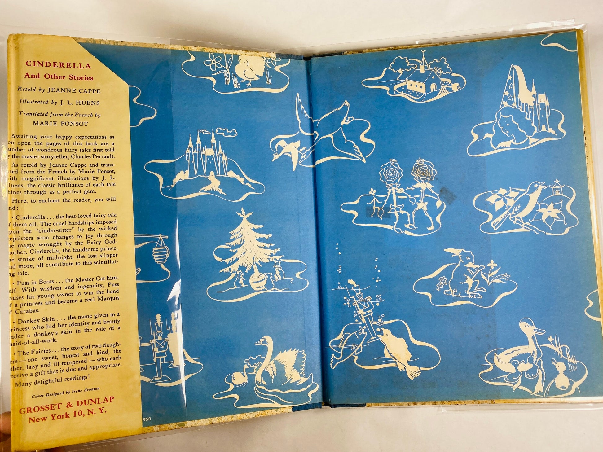 Cinderella OVERSIZED vintage children’s book circa 1957 with dust jacket EARLY PRINTING Cappe Collectible princess nursery decor