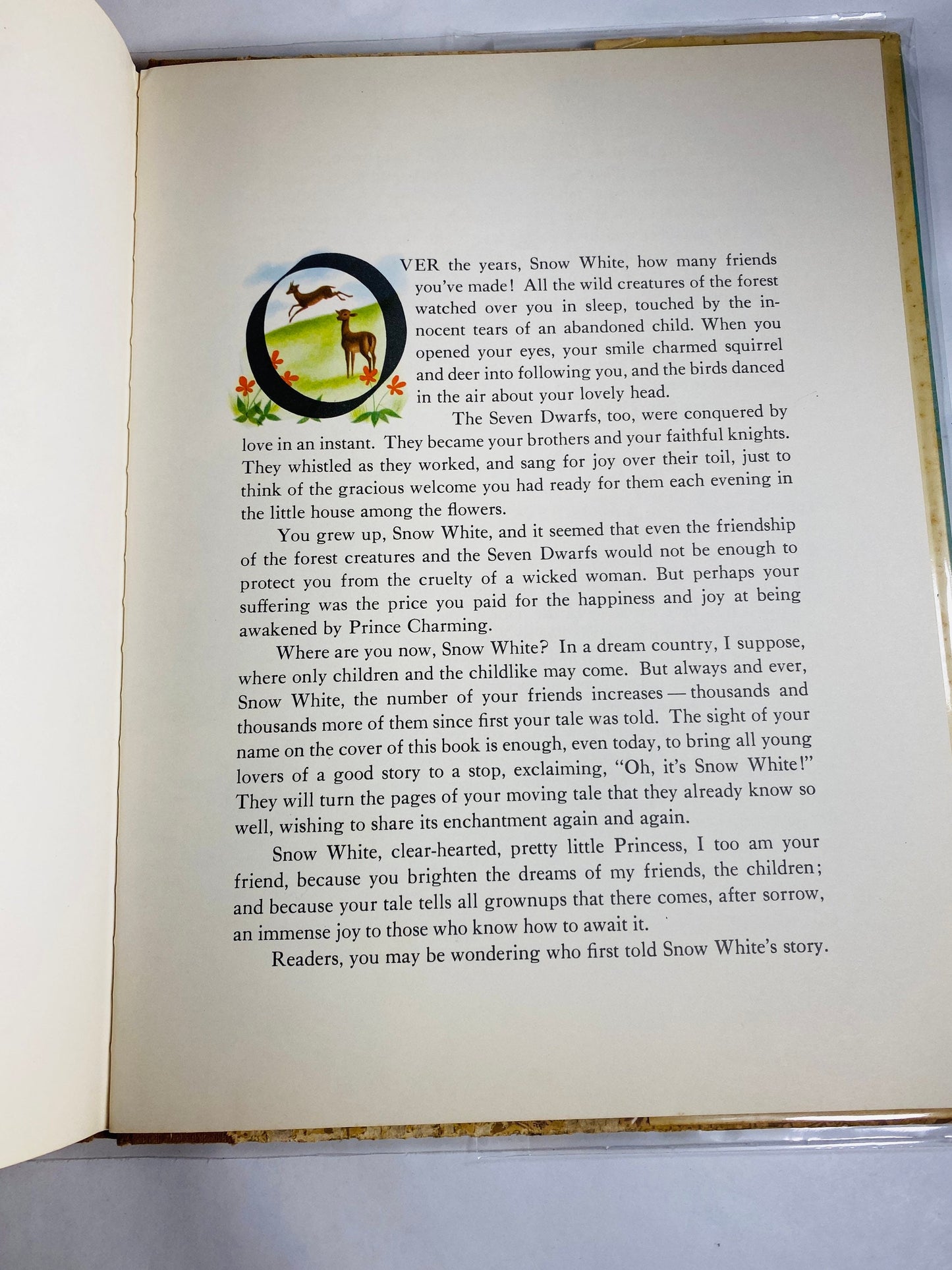 Snow White OVERSIZED vintage children’s book circa 1957 with dust jacket EARLY PRINTING Cappe Collectible princess nursery decor