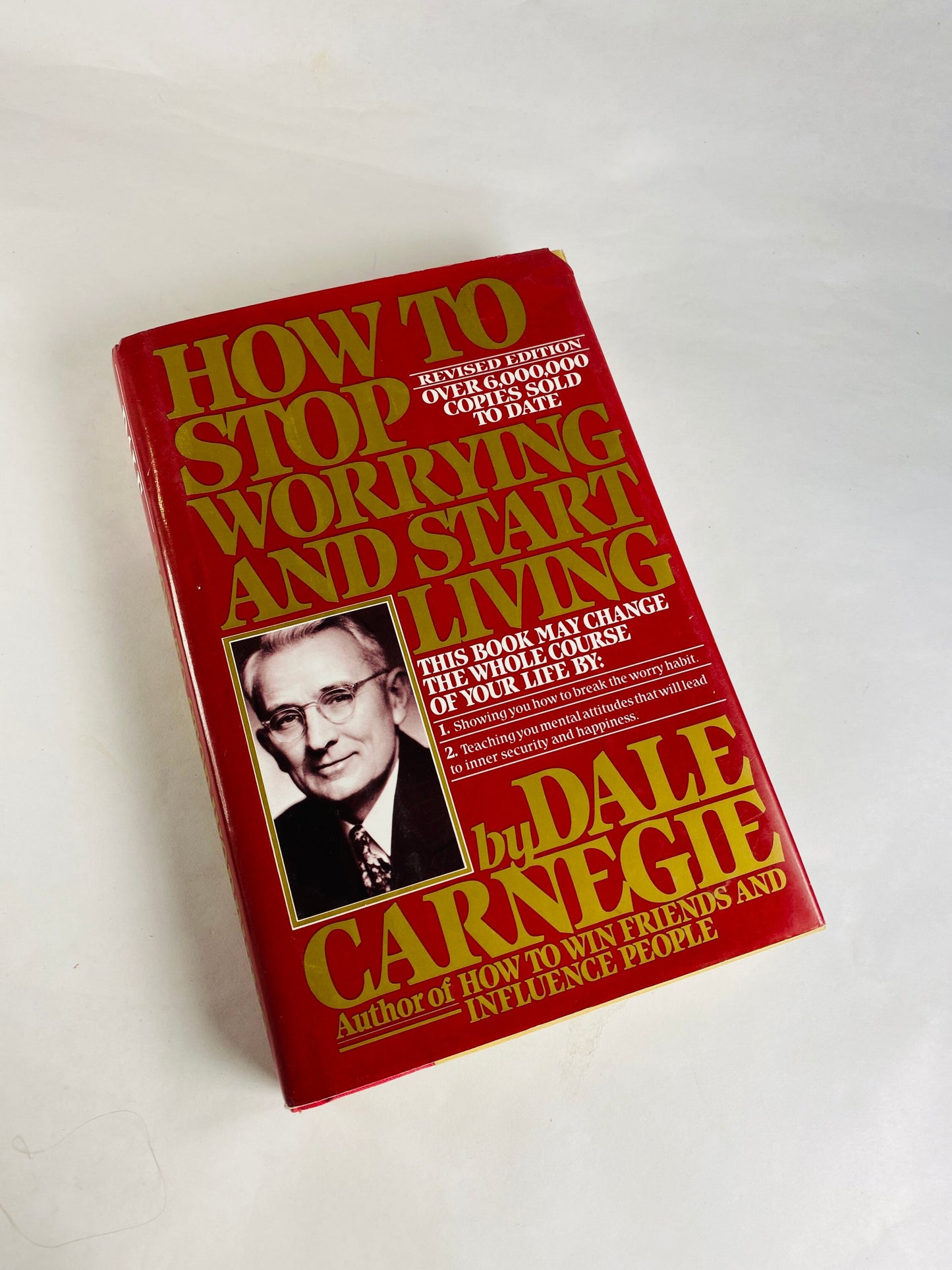 Dale Carnegie How to Stop Worrying and Start Living vintage book circa 1983 Self-Help Mindfulness self care