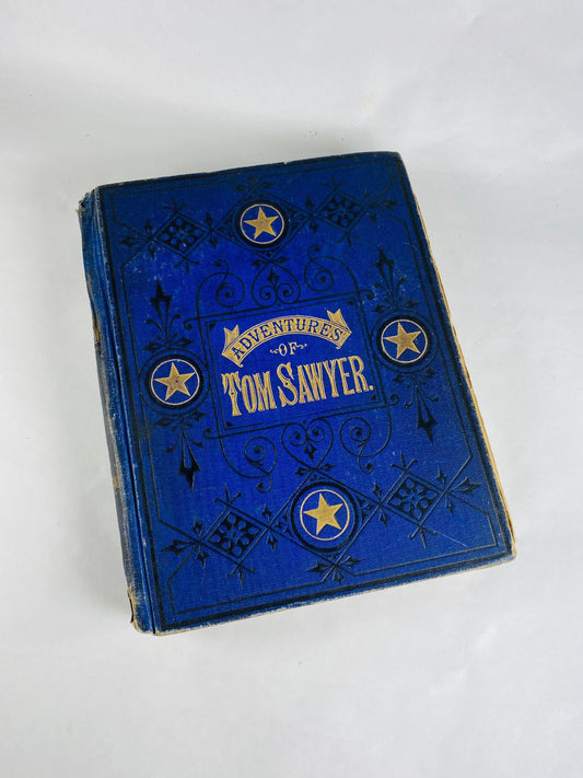 SECOND PRINTING The Adventures of Tom Sawyer circa 1885 by Mark Twain, Samuel Clemens. Vintage book collector gift. Printed on wove paper.