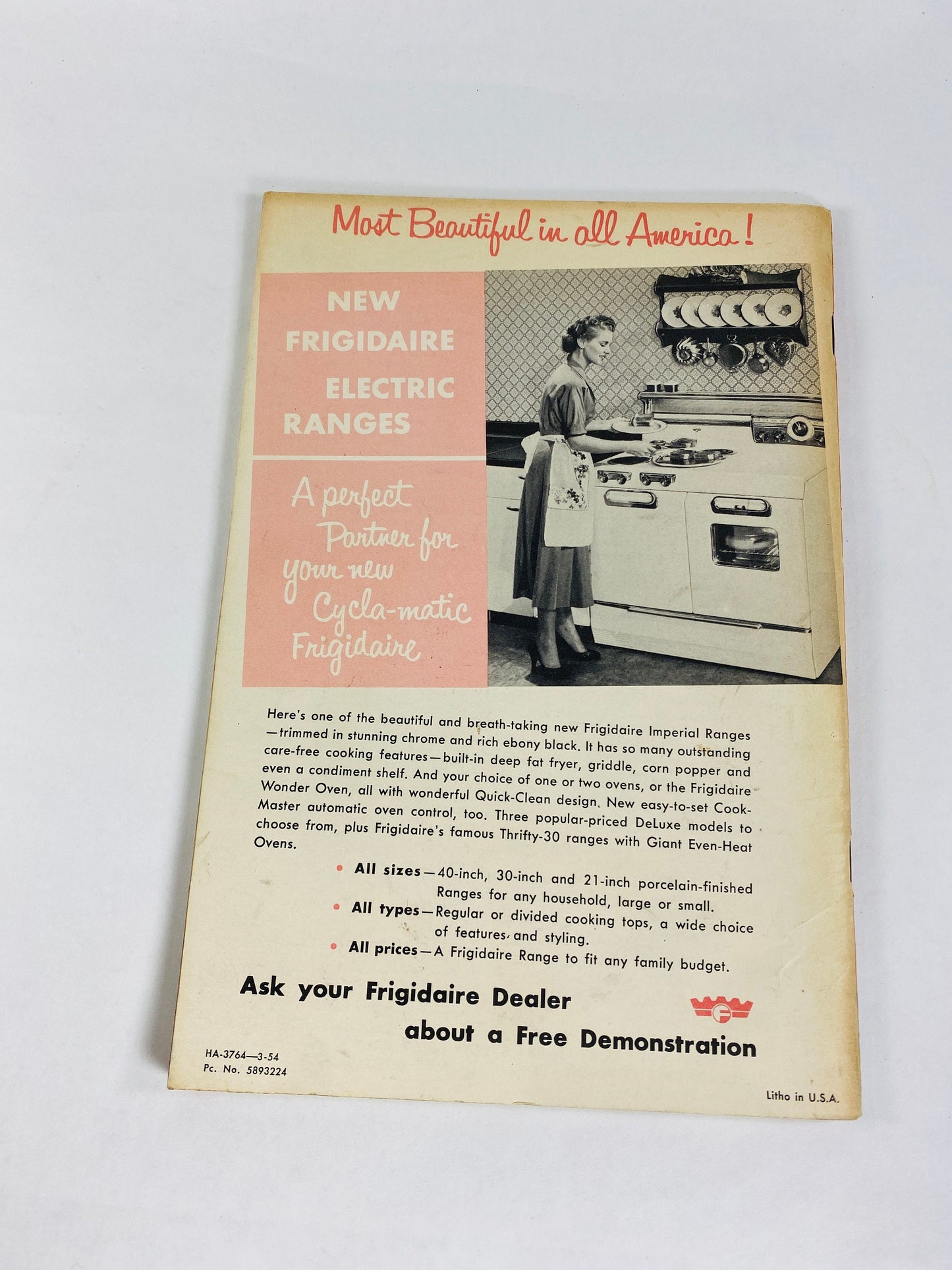 1958 Cyclo-matic Frigidaire Food Freezer Refrigerator vintage electric range Owners Manual Retro kitchen collectible Dayton Ohio