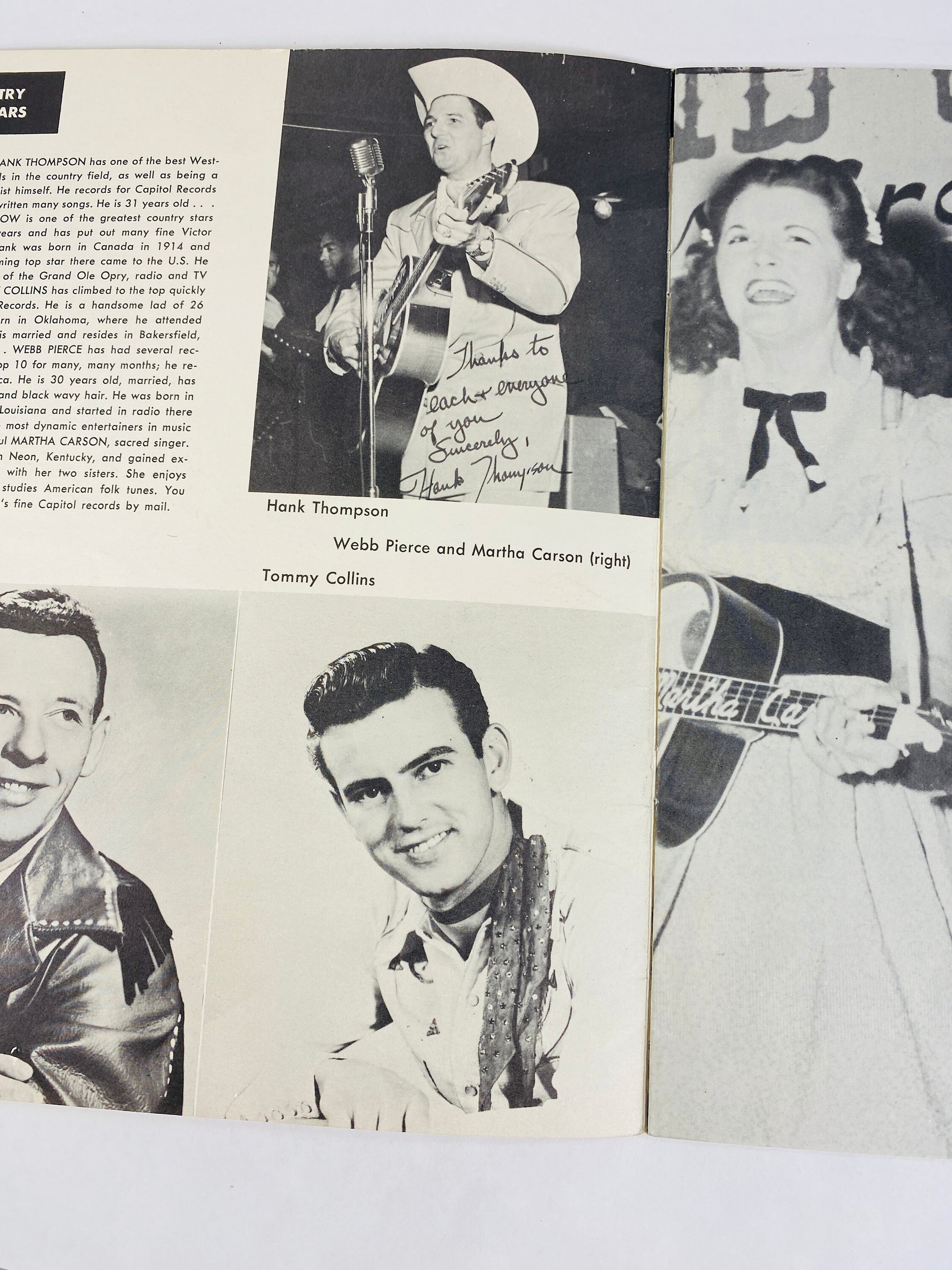 SIGNED Minnie Pearl, Earl White, Jean Shepard and more vintage autographed Country Music Scrapbook circa 1956 One of a kind collector gift!