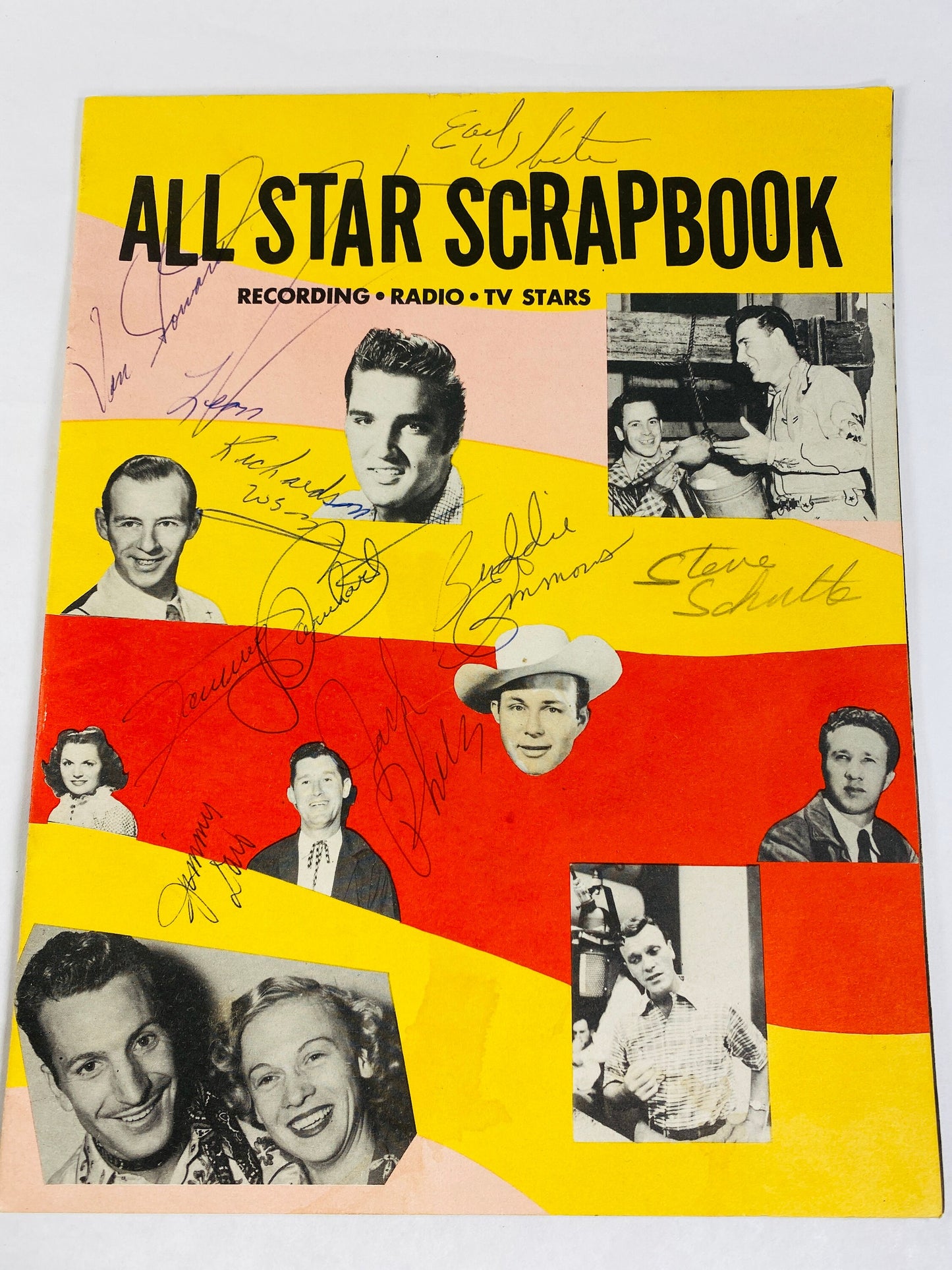 SIGNED Minnie Pearl, Earl White, Jean Shepard and more vintage autographed Country Music Scrapbook circa 1956 One of a kind collector gift!