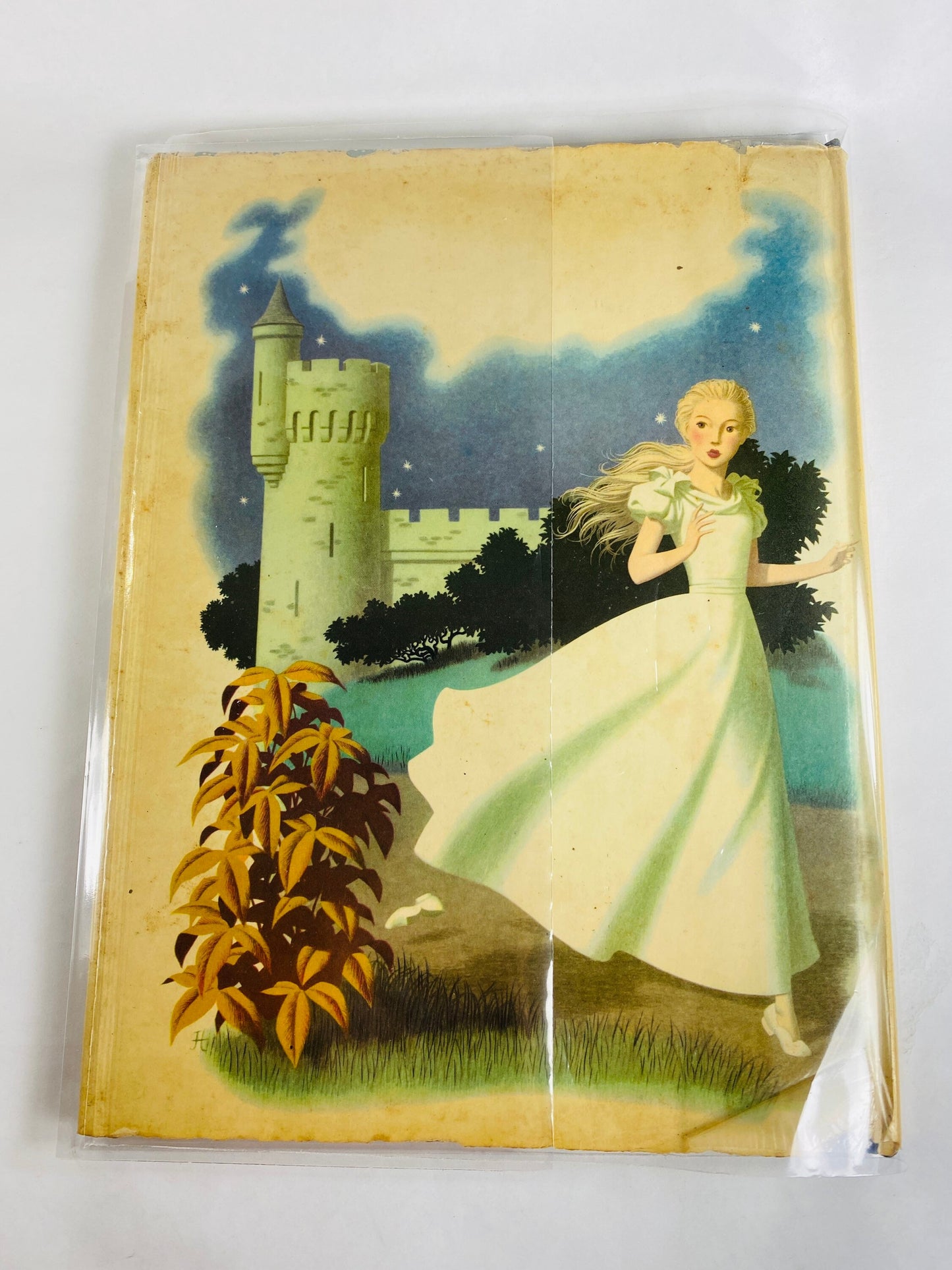 Cinderella OVERSIZED vintage children’s book circa 1957 with dust jacket EARLY PRINTING Cappe Collectible princess nursery decor