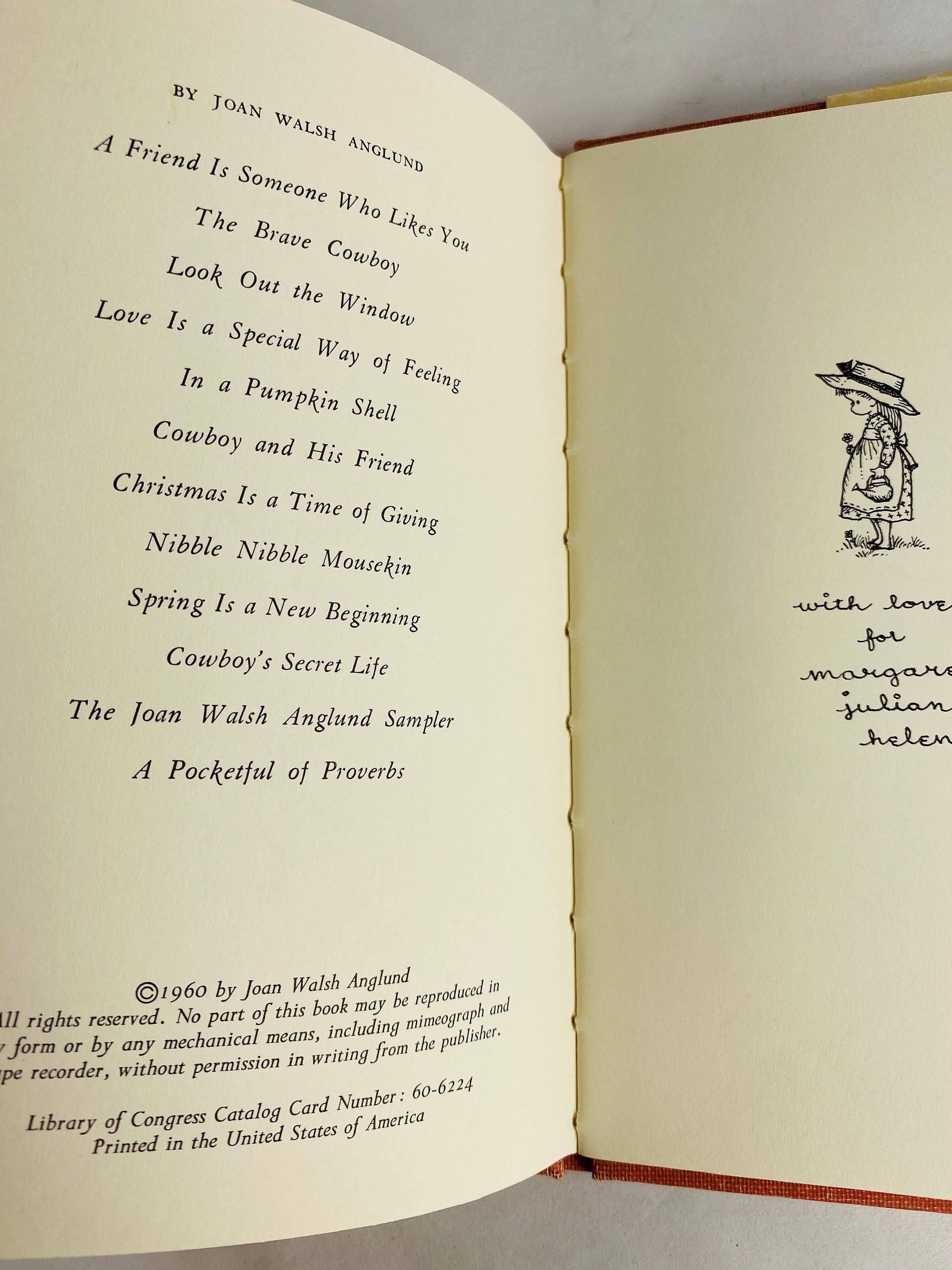 Love is a Special Way of Feeling vintage book Joan Walsh Anglund circa 1960 Sweet pink miniature small book Chanukah gift stocking stuffer