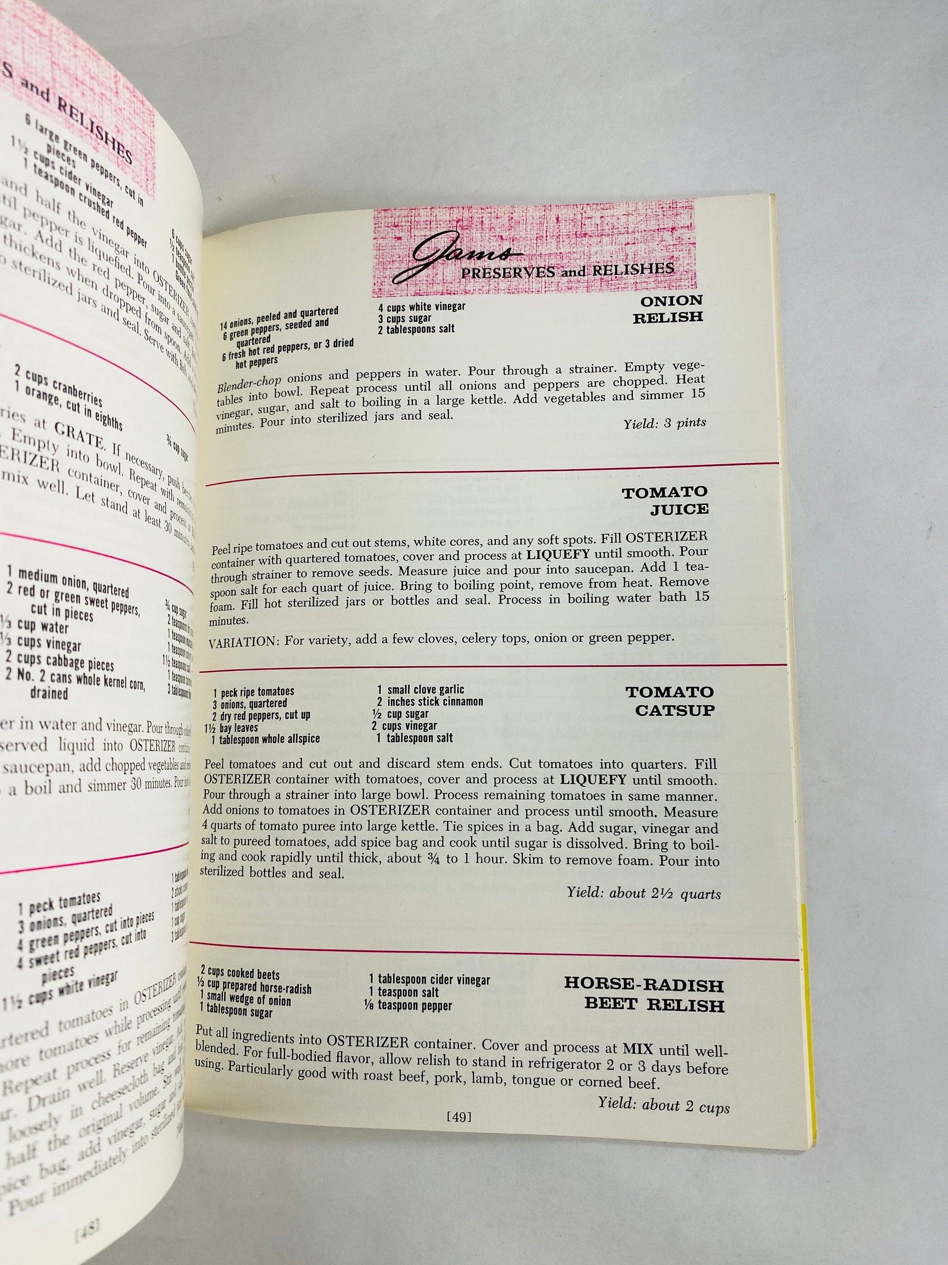 1968 Oster ORIGINAL Osterizer Blender Vintage booklet of recipes. Retro blender kitchen tricks, do's & don'ts spin cookery. 1960s