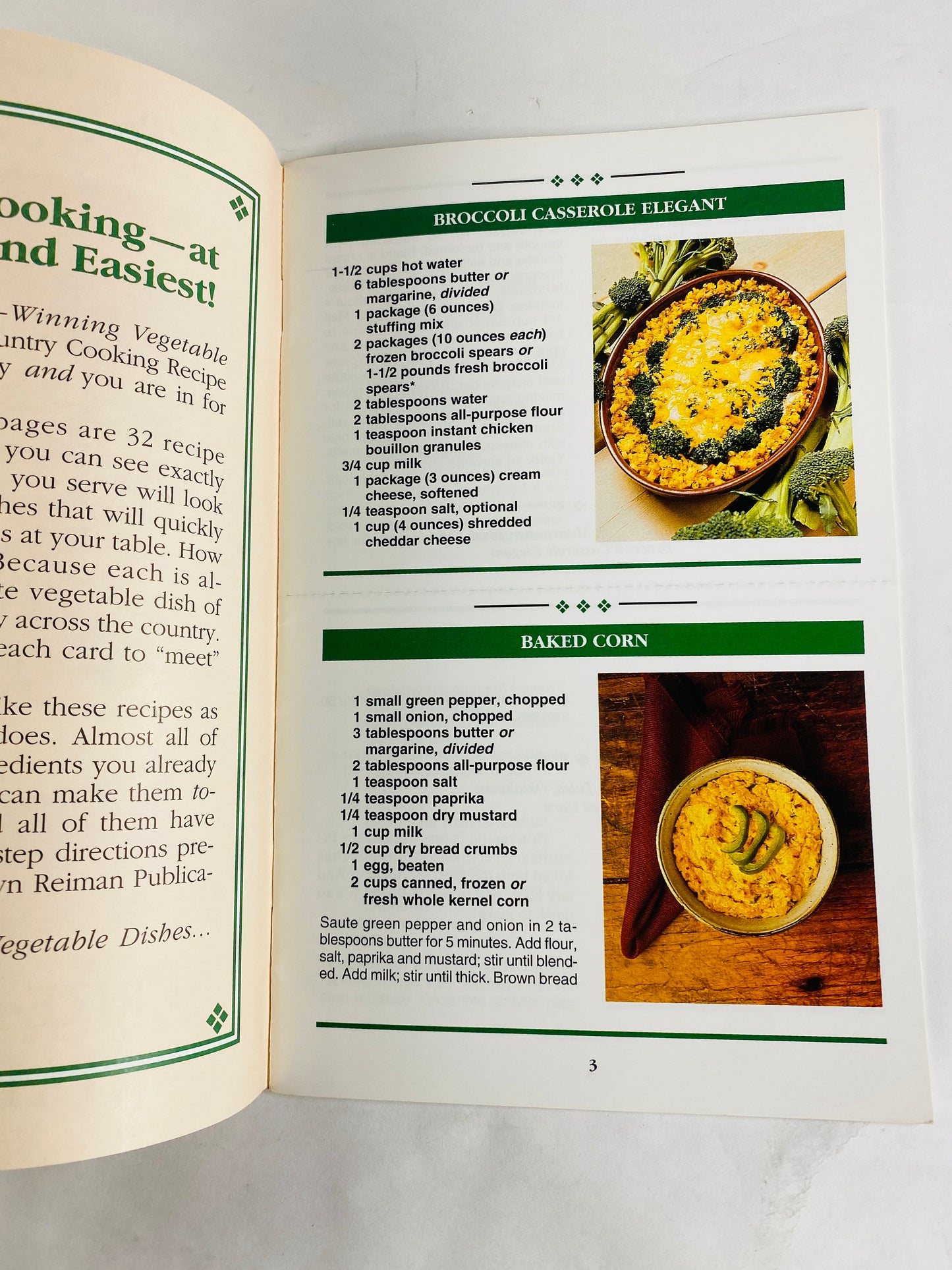 Prize Winning Vegetable dishes Vintage vegetarian cookbook booklet with recipes for casseroles, corn quiche beets au gratin