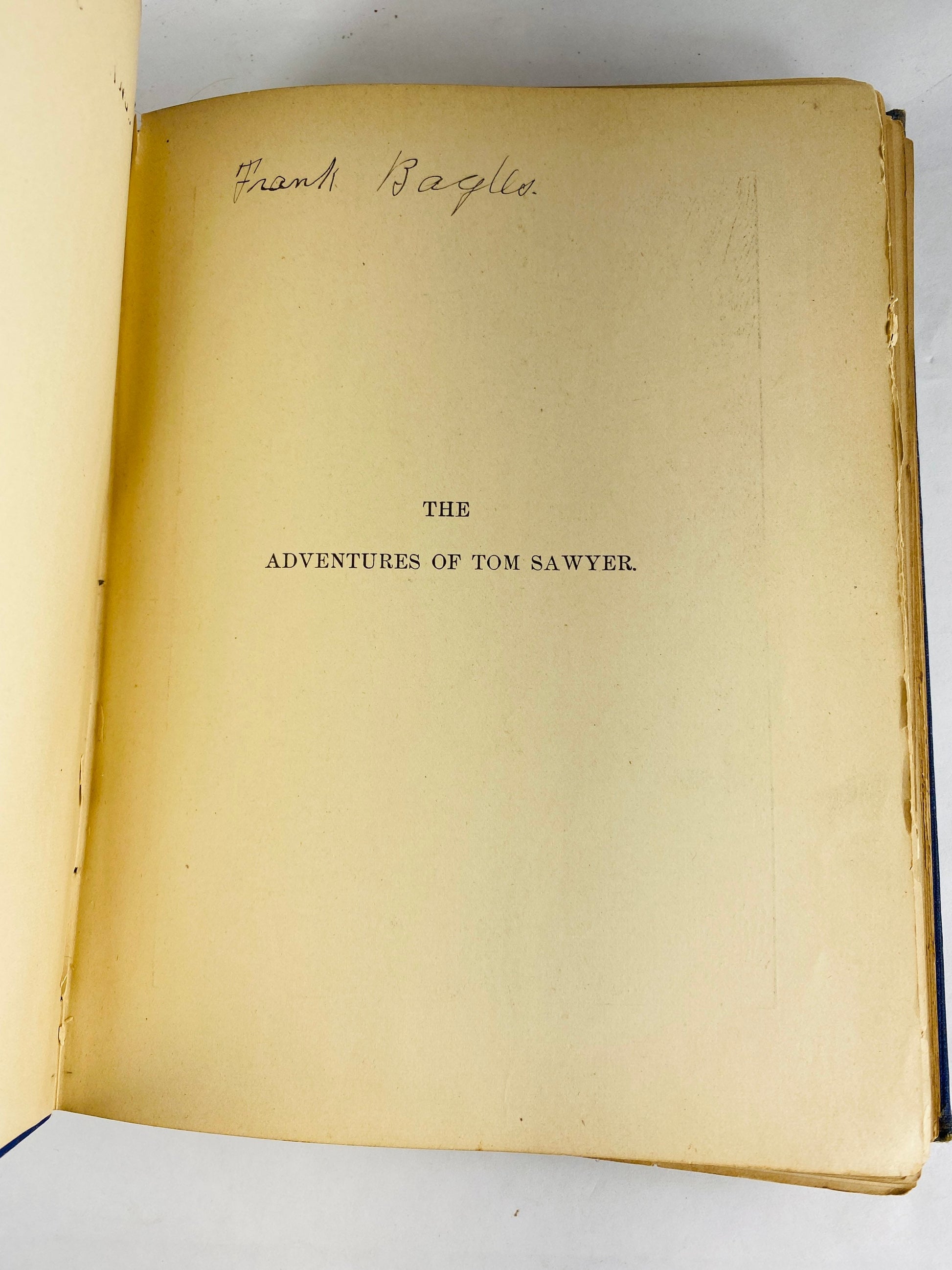 SECOND PRINTING The Adventures of Tom Sawyer circa 1885 by Mark Twain, Samuel Clemens. Vintage book collector gift. Printed on wove paper.