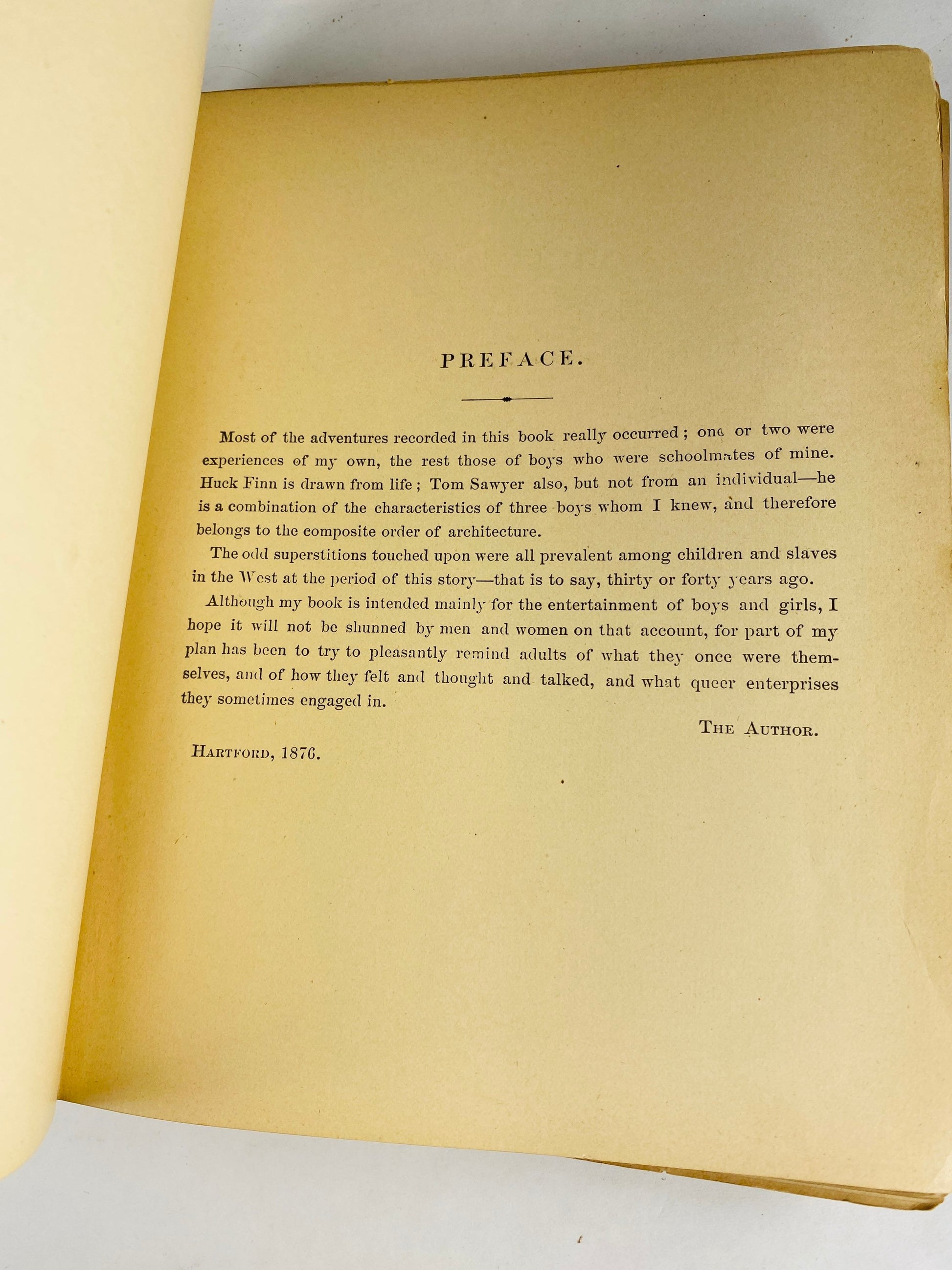 SECOND PRINTING The Adventures of Tom Sawyer circa 1885 by Mark Twain, Samuel Clemens. Vintage book collector gift. Printed on wove paper.