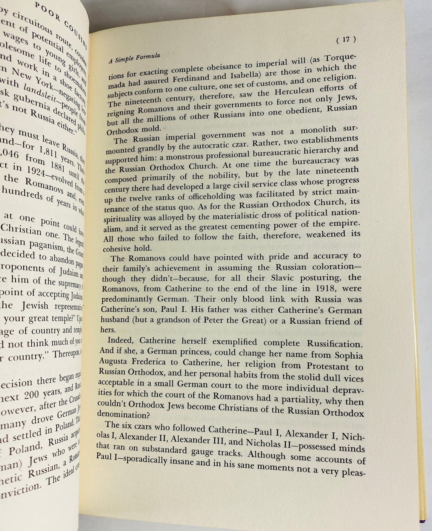 Saga of the Russian Jew in America Jewish history Poor Cousins vintage book by Ande Manners circa 1974