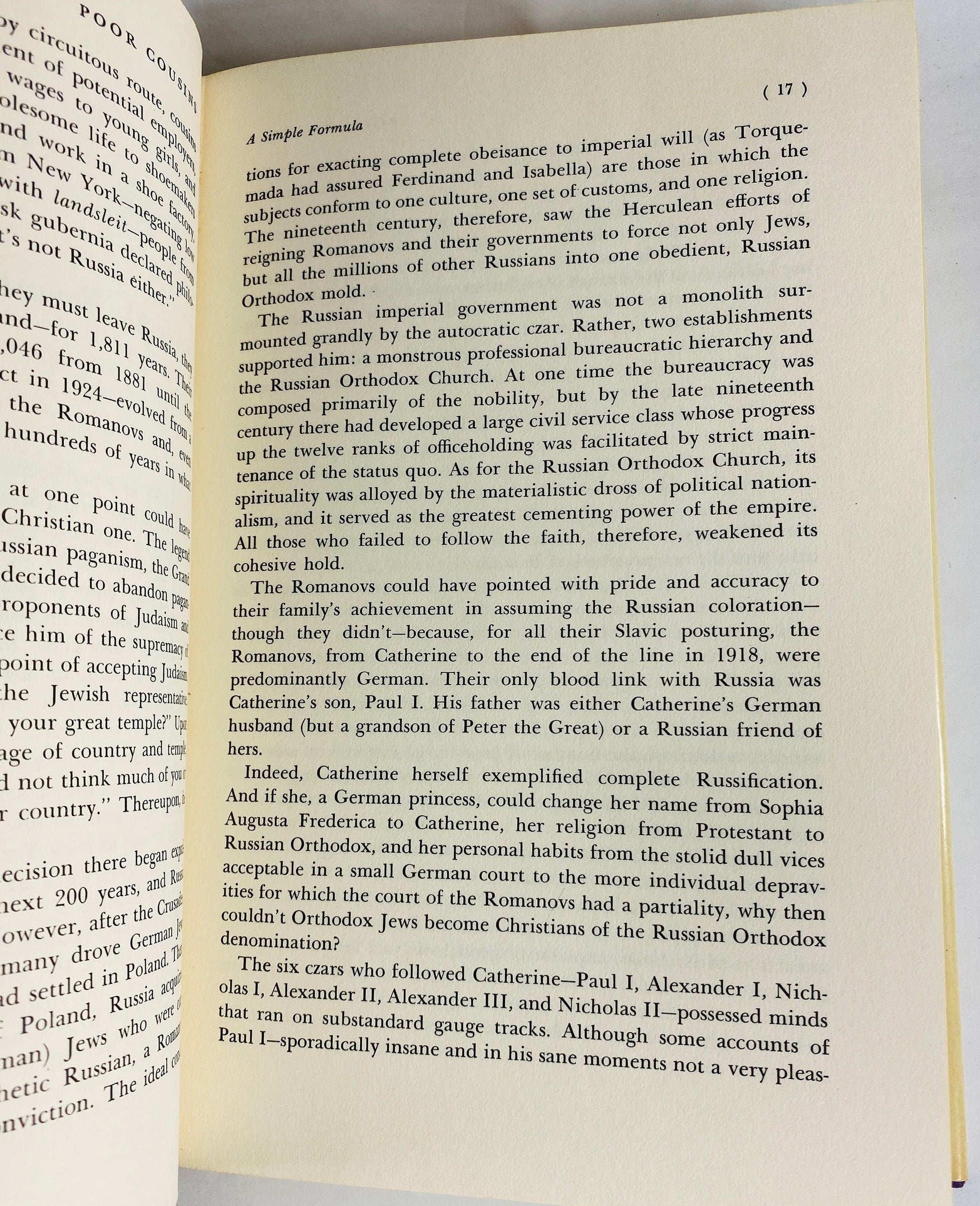 Saga of the Russian Jew in America Jewish history Poor Cousins vintage book by Ande Manners circa 1974