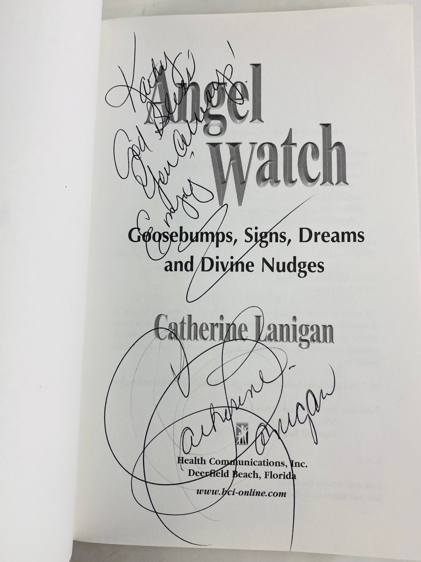 Angel Watch SIGNED vintage paperback book circa 2000 by Catherine Lanigan. Occult spirit guardian angels, dreams, divine nudges deceased