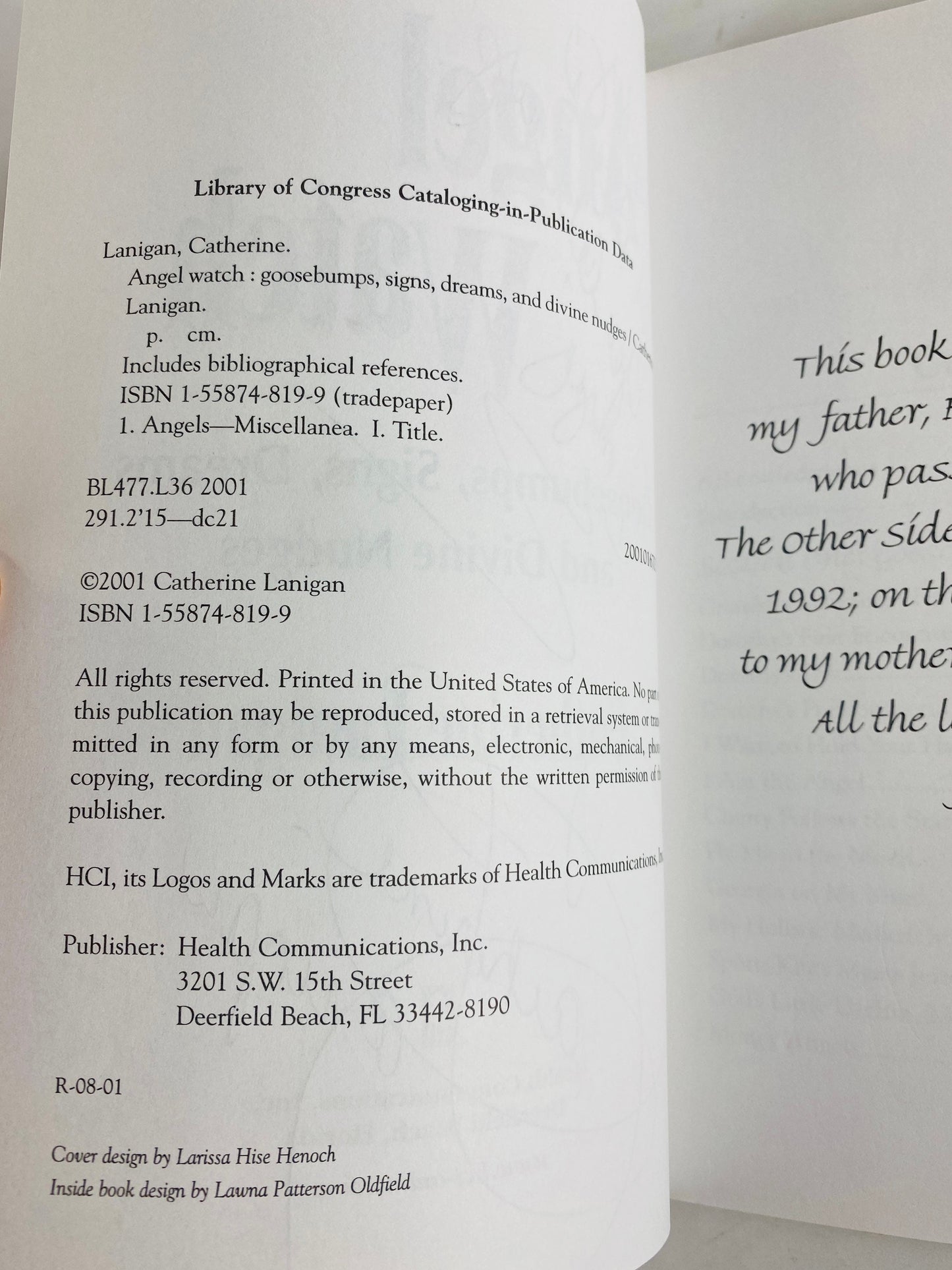 Angel Watch SIGNED vintage paperback book circa 2000 by Catherine Lanigan. Occult spirit guardian angels, dreams, divine nudges deceased
