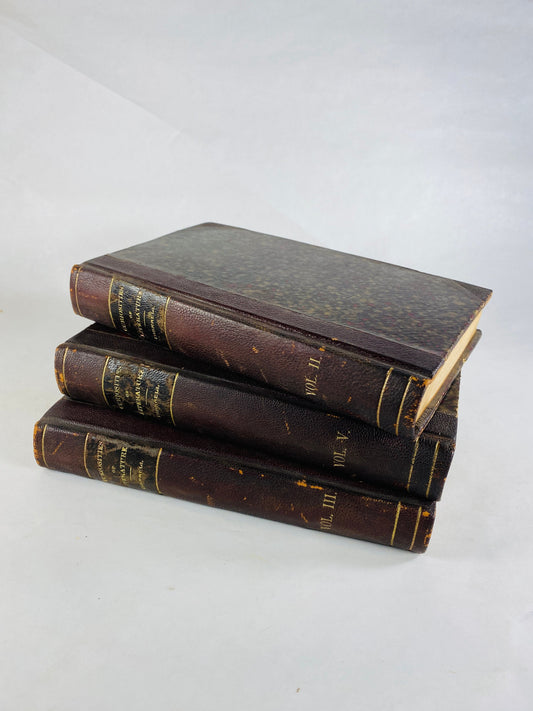 1823 Curiosities of Literature by Isaac Disraeli GORGEOUS brown full leather binding antique London book set vintage home decor