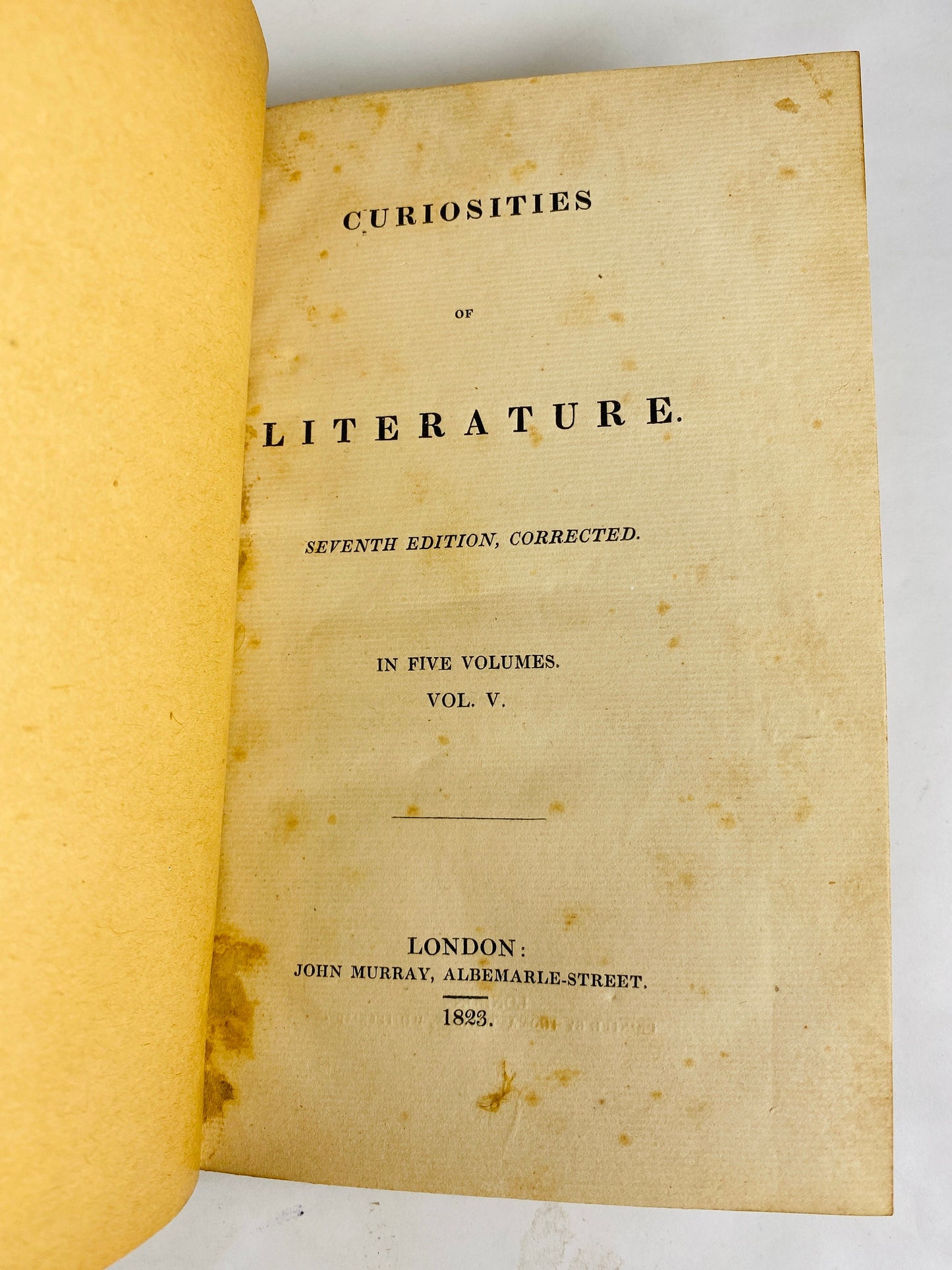 1823 Curiosities of Literature by Isaac Disraeli GORGEOUS brown full leather binding antique London book set vintage home decor