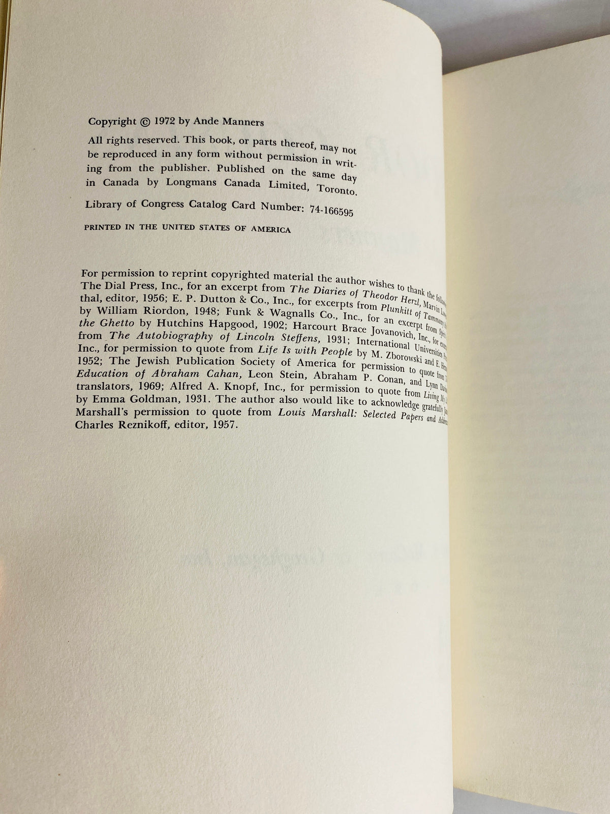 Saga of the Russian Jew in America Jewish history Poor Cousins vintage book by Ande Manners circa 1974