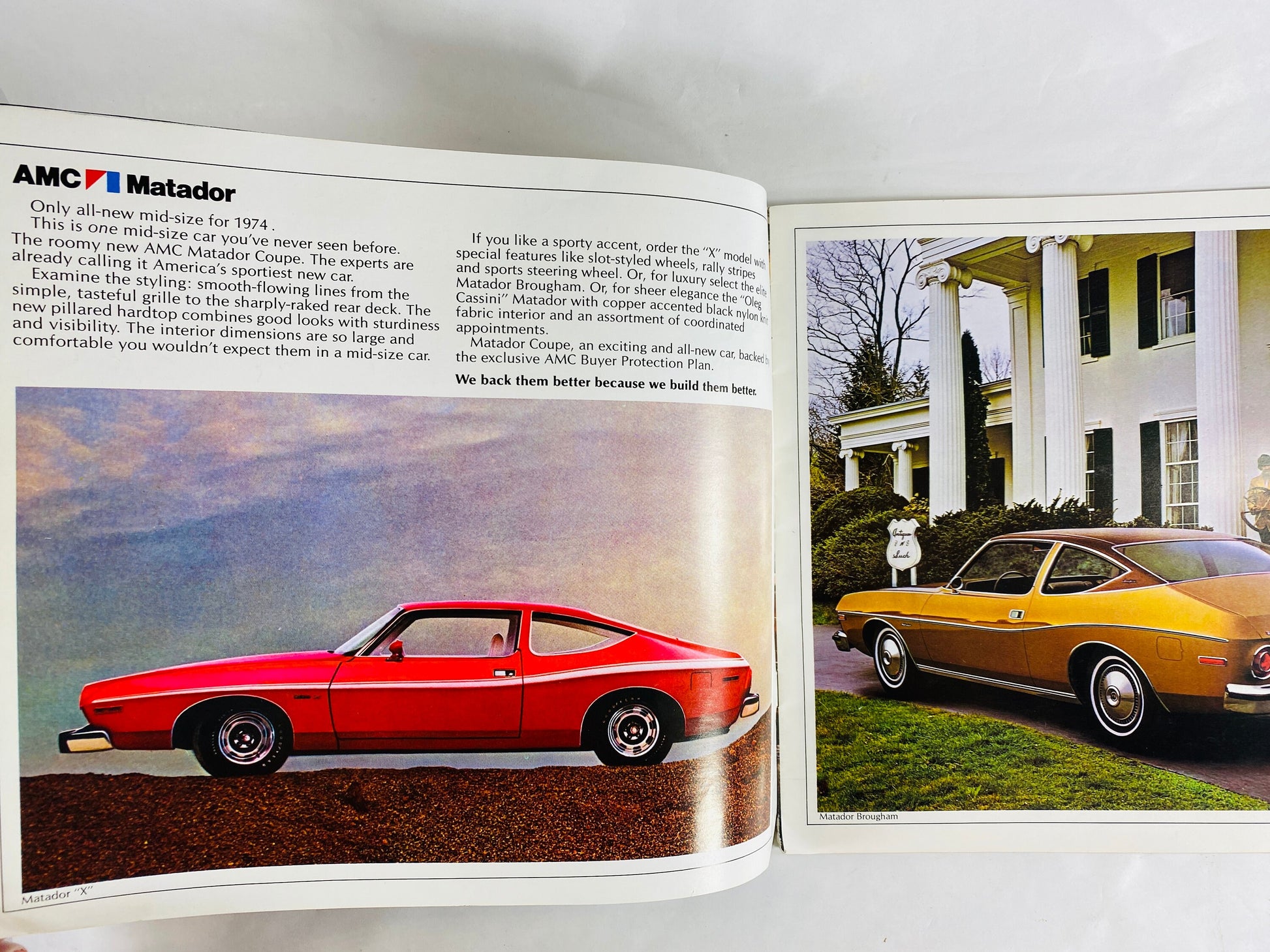 1974 AMC Dealer Showroom Sales Brochure Booklet. Vintage car advertising collectible. Original Catalog Matador Hornet