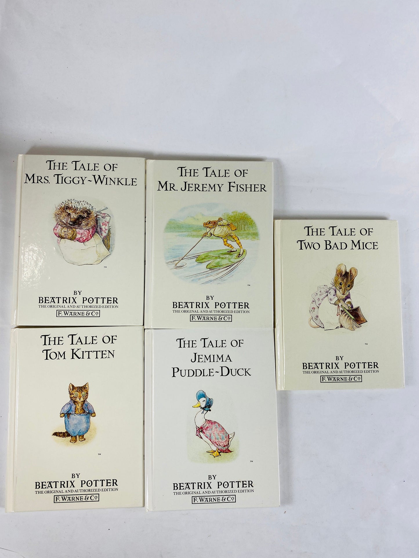 1989 Beatrix Potter Peter Rabbit vintage F Warne small miniature books Flopsy Bunnies Select any volume! Nursery white bookshelf decor gift