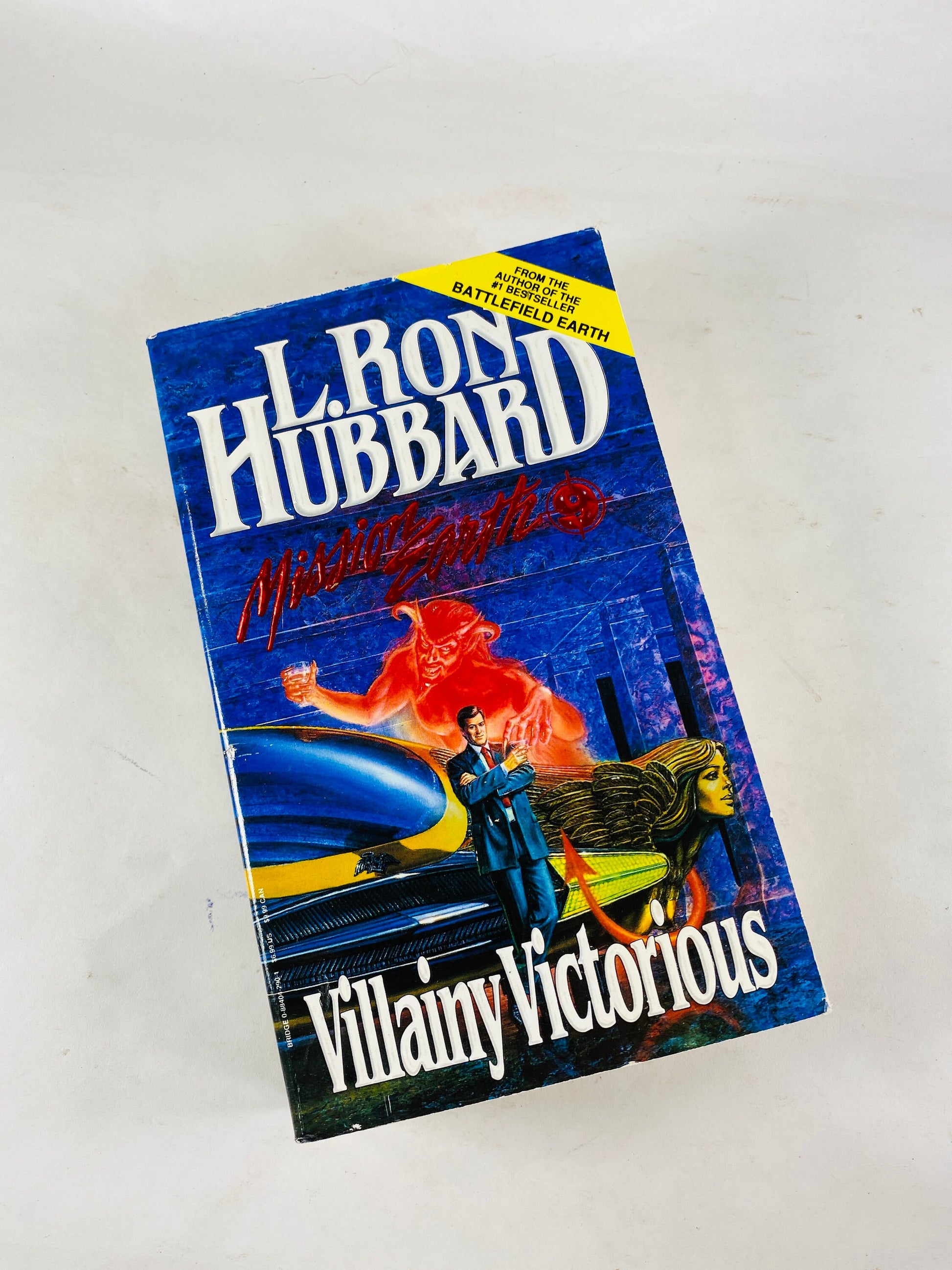 1986 Mission Earth L Ron Hubbard Enemy Within Doomed Planet Villainy Victorious FIRST Printing vintage Mission Earth series paperback book