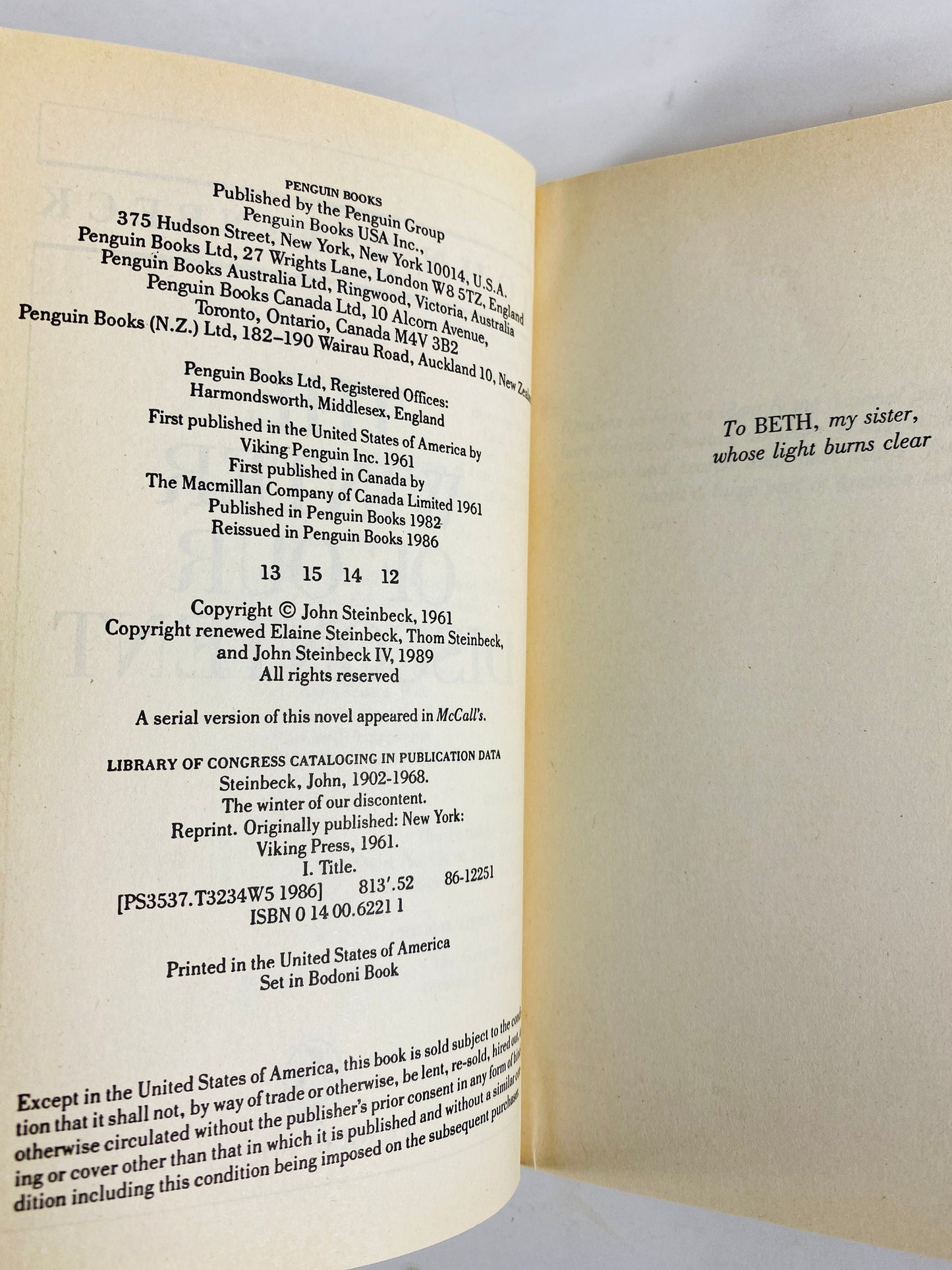 1986 John Steinbeck Vintage paperback book Cannery Row, To a God Unknown, Winter of our Discontent Pulitzer Prize Stocking stuffer Penguin